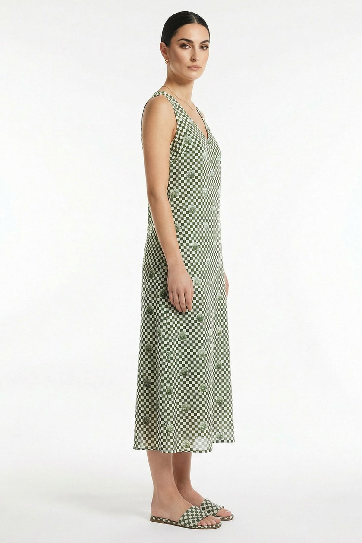 Mint Viscose Fluid Midi Dress