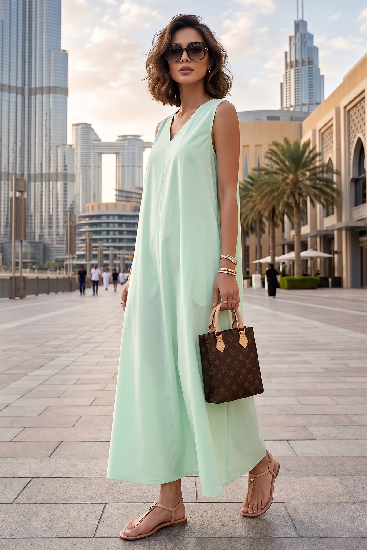 Buy Minty A-Line Cotton Maxi Dress for women by Sneha B online available at scrollnshops