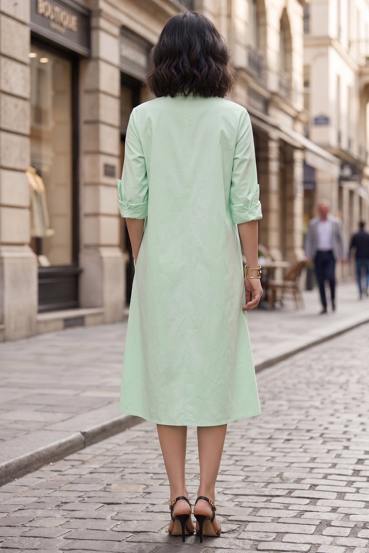 Minty Knee Length Shirt Dress