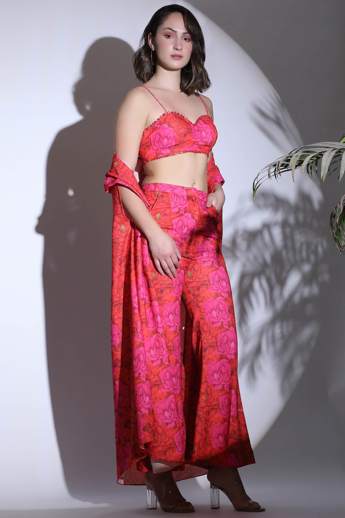 Mirror Work Adorn Cape Set