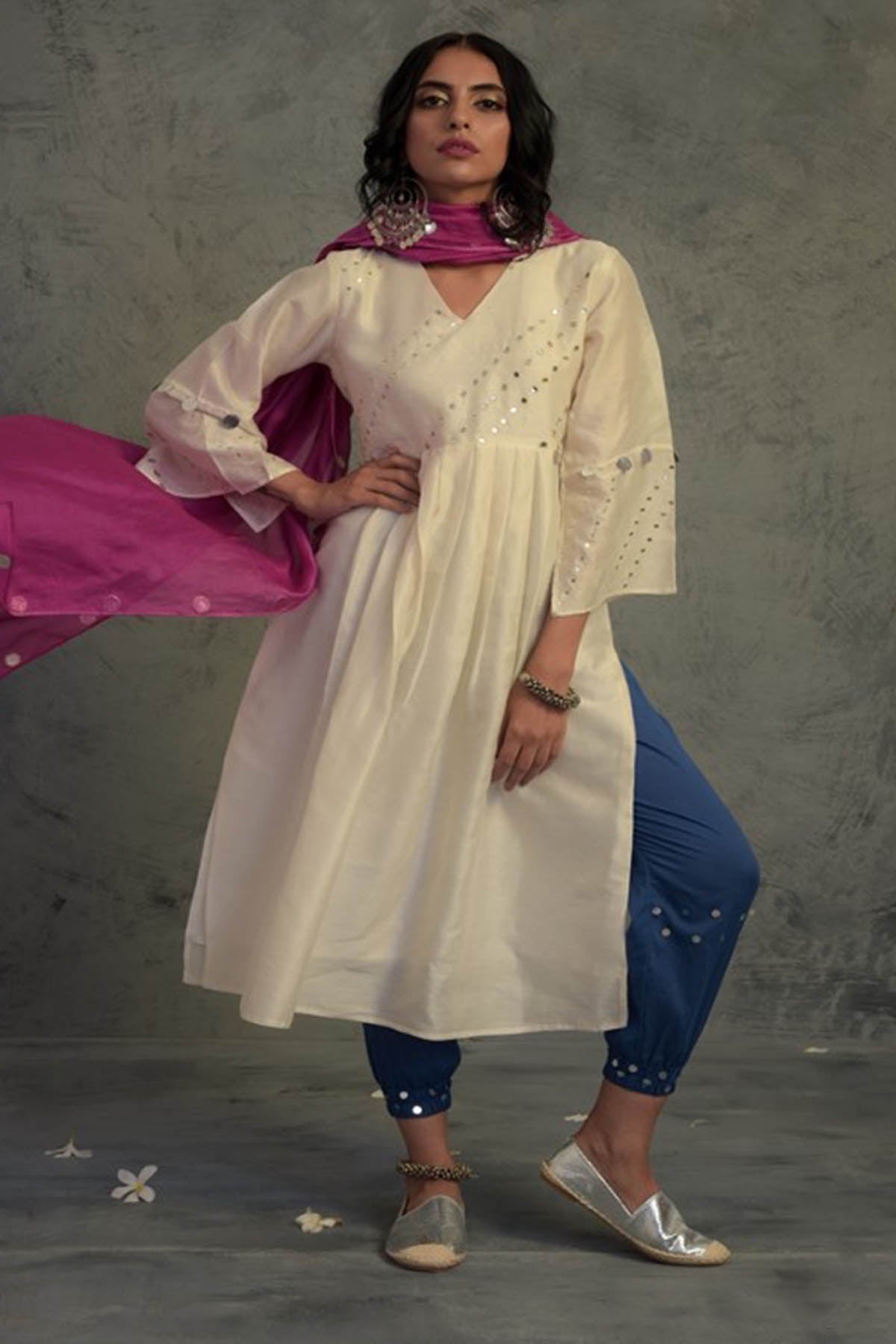 Buy Mirror Work Multicolor Kurta Set Online