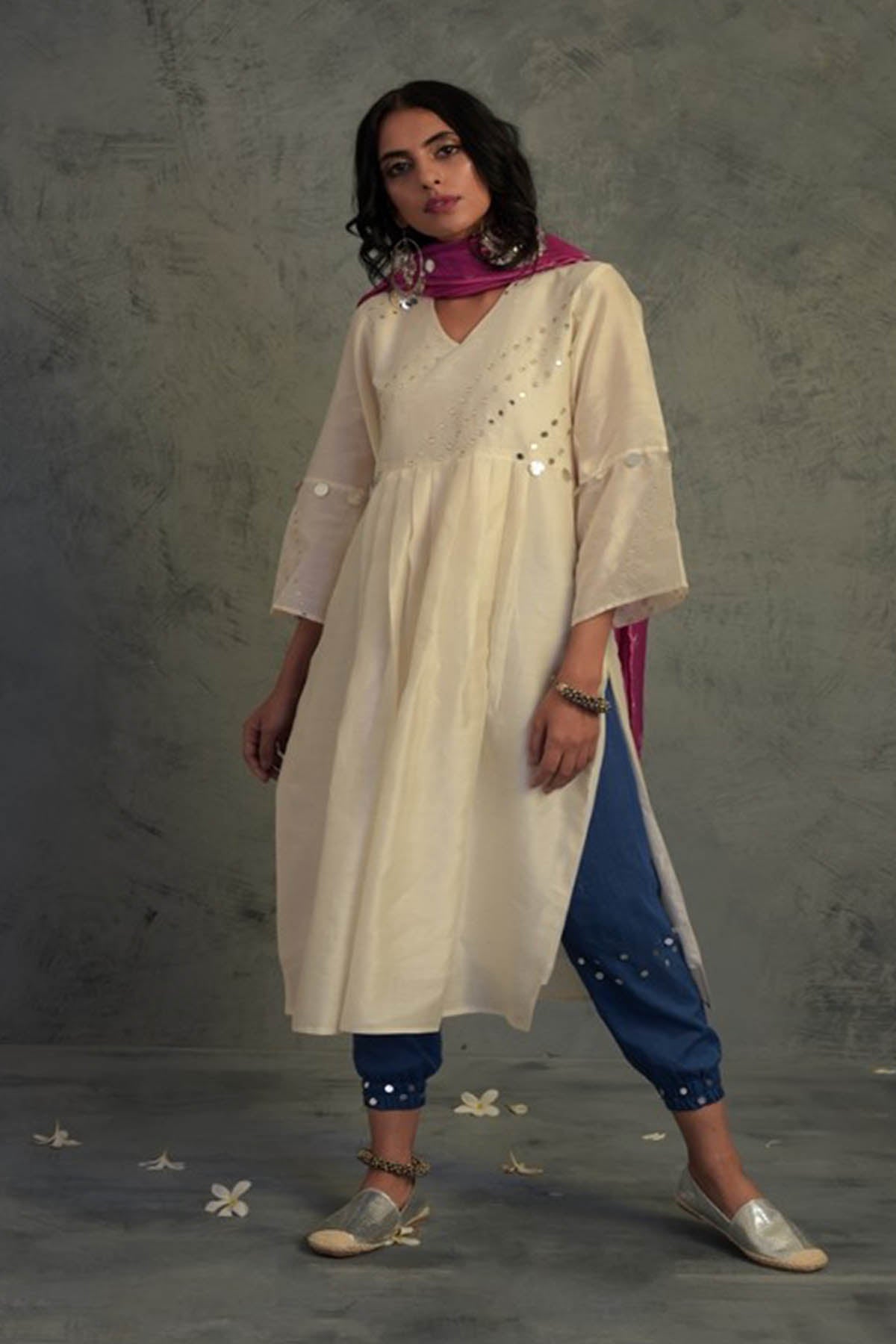 Mirror Work Multicolor Kurta Set