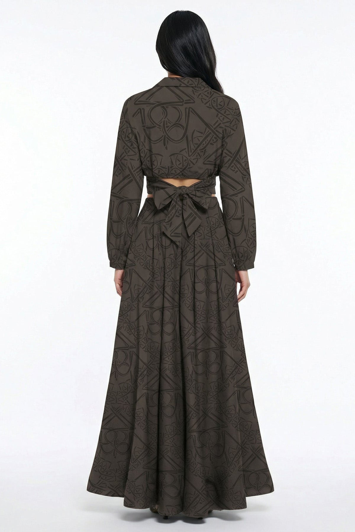 Mocha Satin Cross Over Shirt