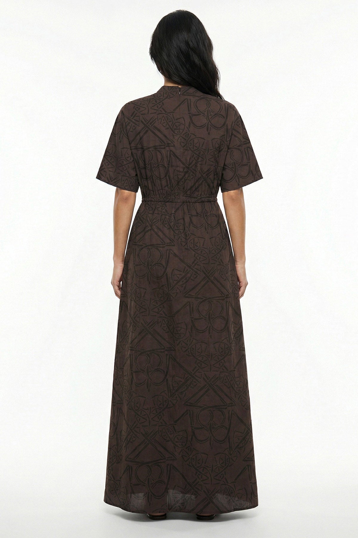 Mocha Viscose Blend Maxi Dress