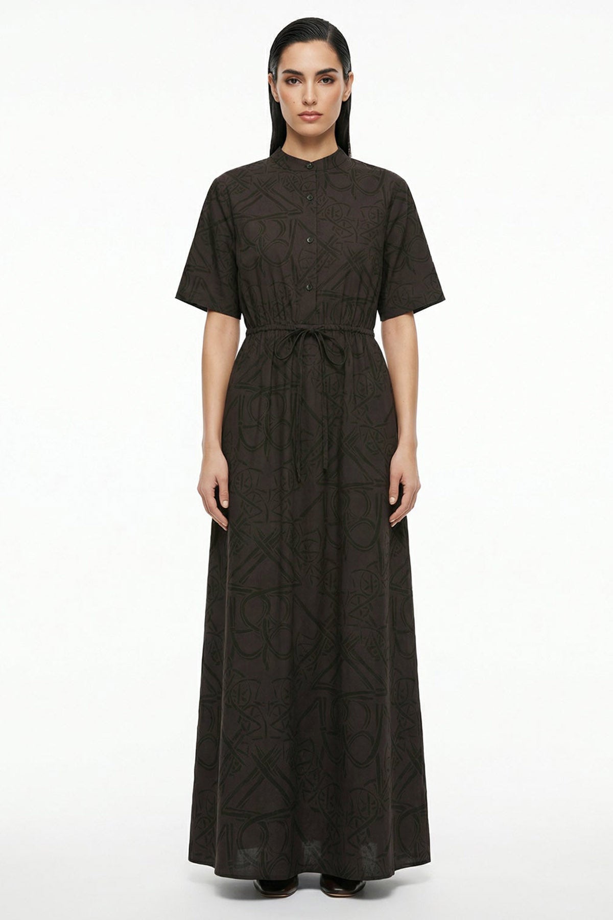 Buy Mocha Viscose Blend Maxi Dress for women by Tezhhomayaa online available at scrollnshops