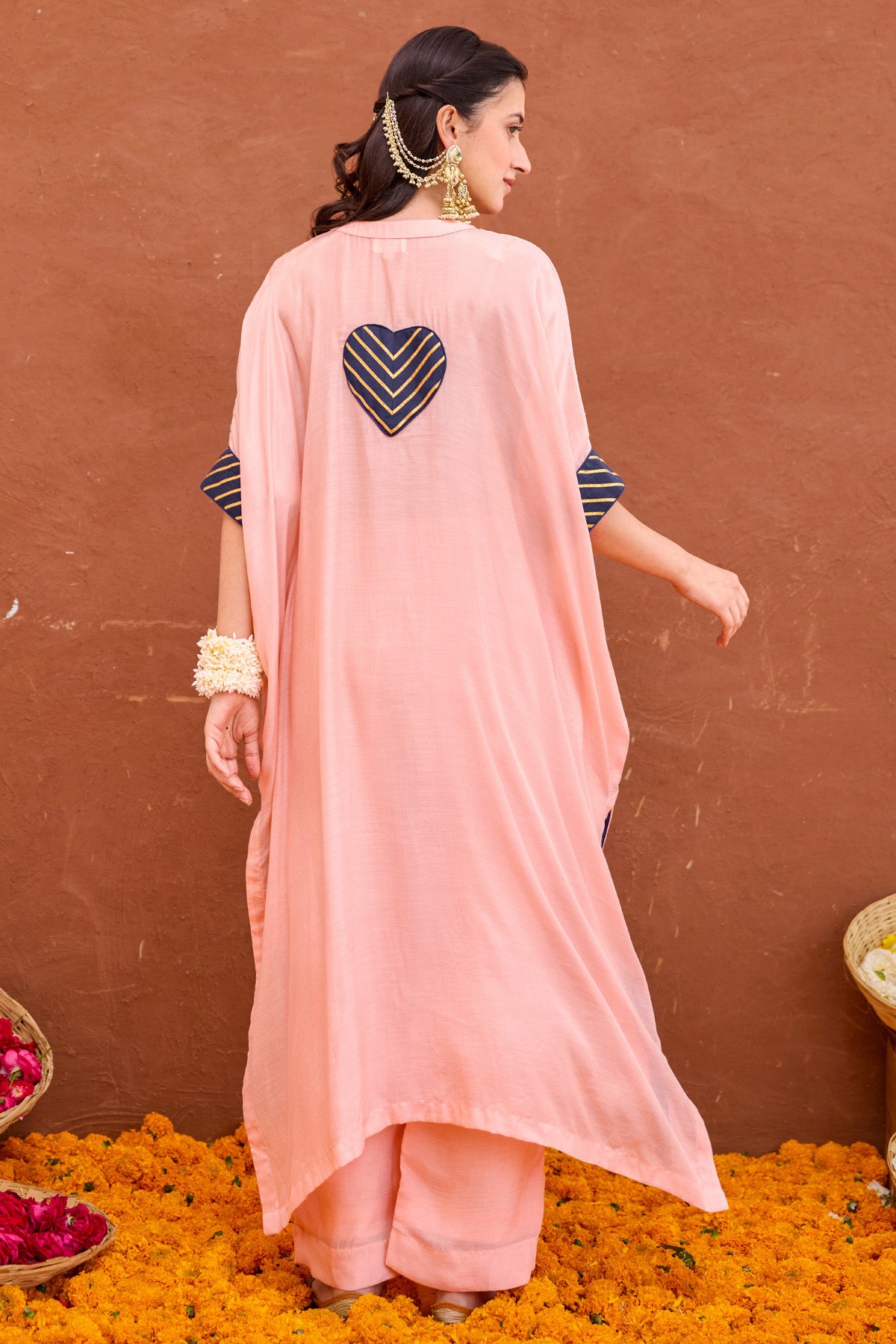 Modal Silk Peach Kurta & Pants