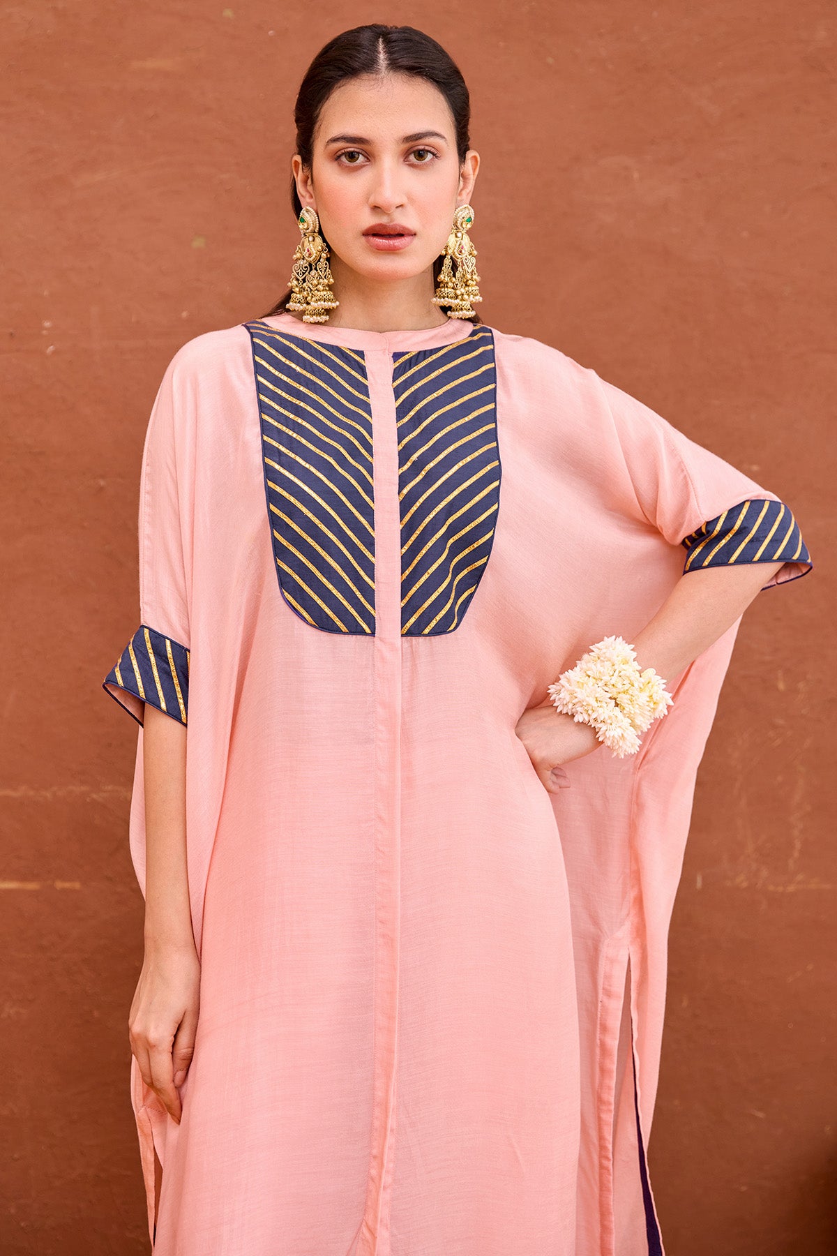 Modal Silk Peach Kurta & Pants