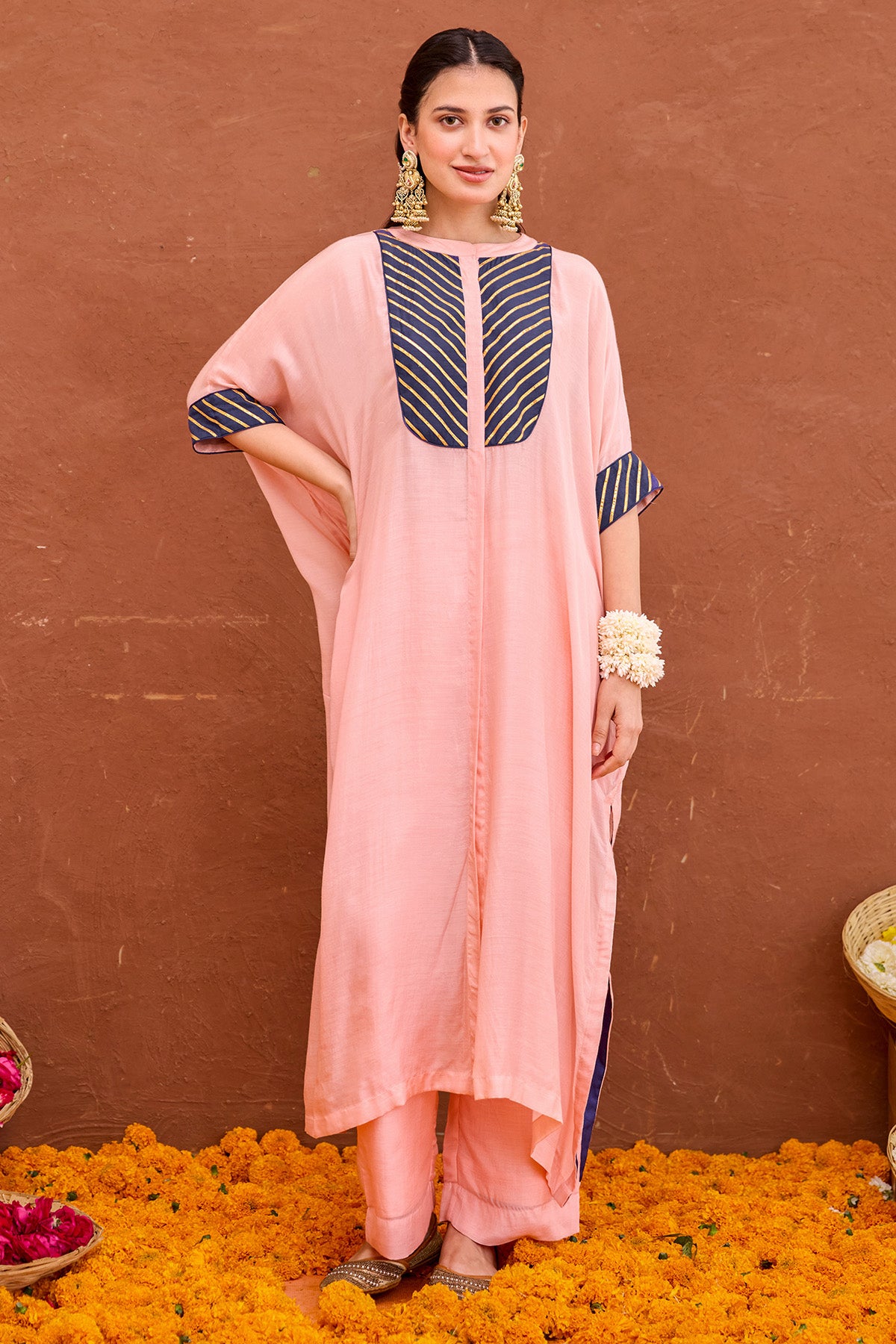 Modal Silk Peach Kurta & Pants