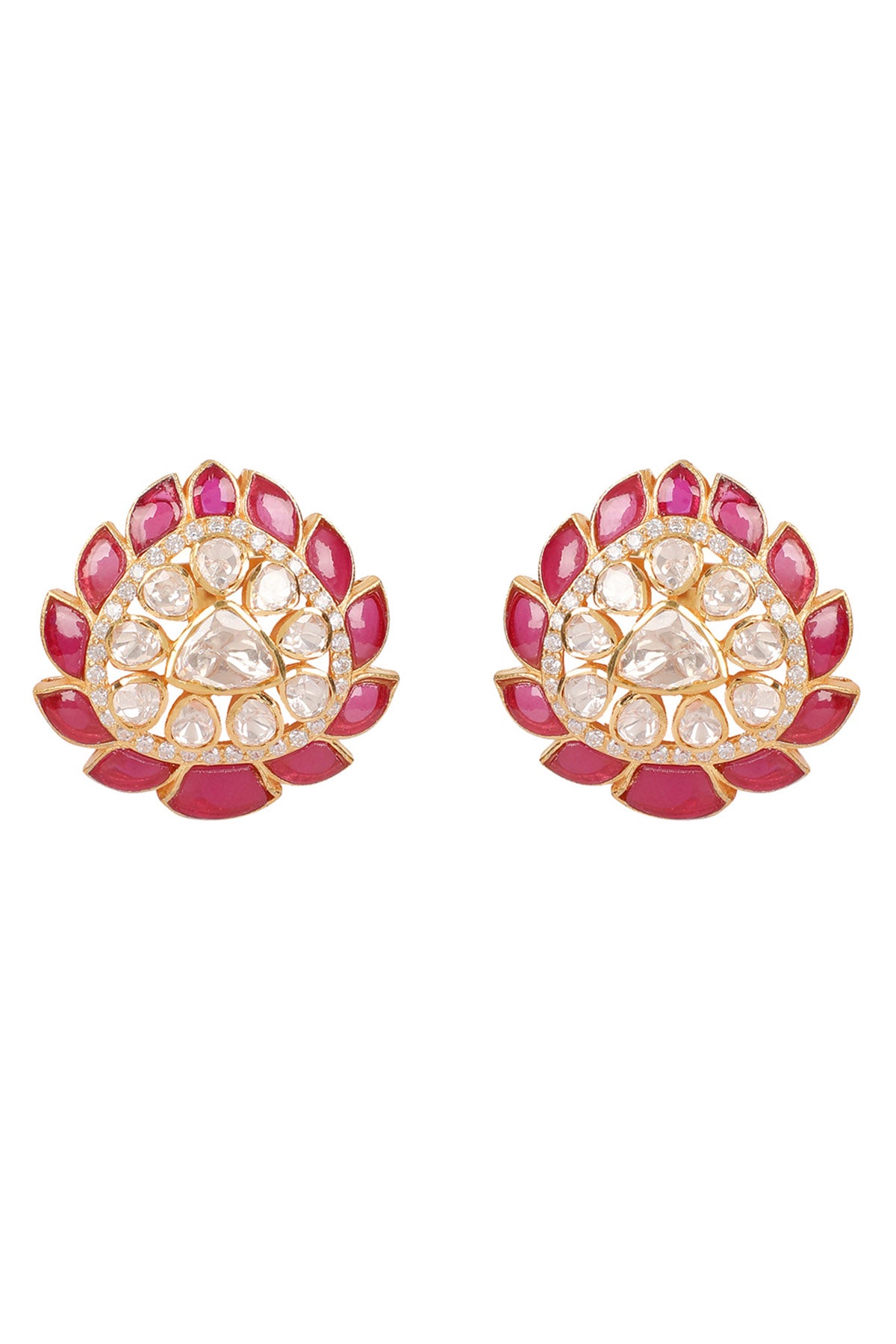 Moissanite Polki Bloom Earrings