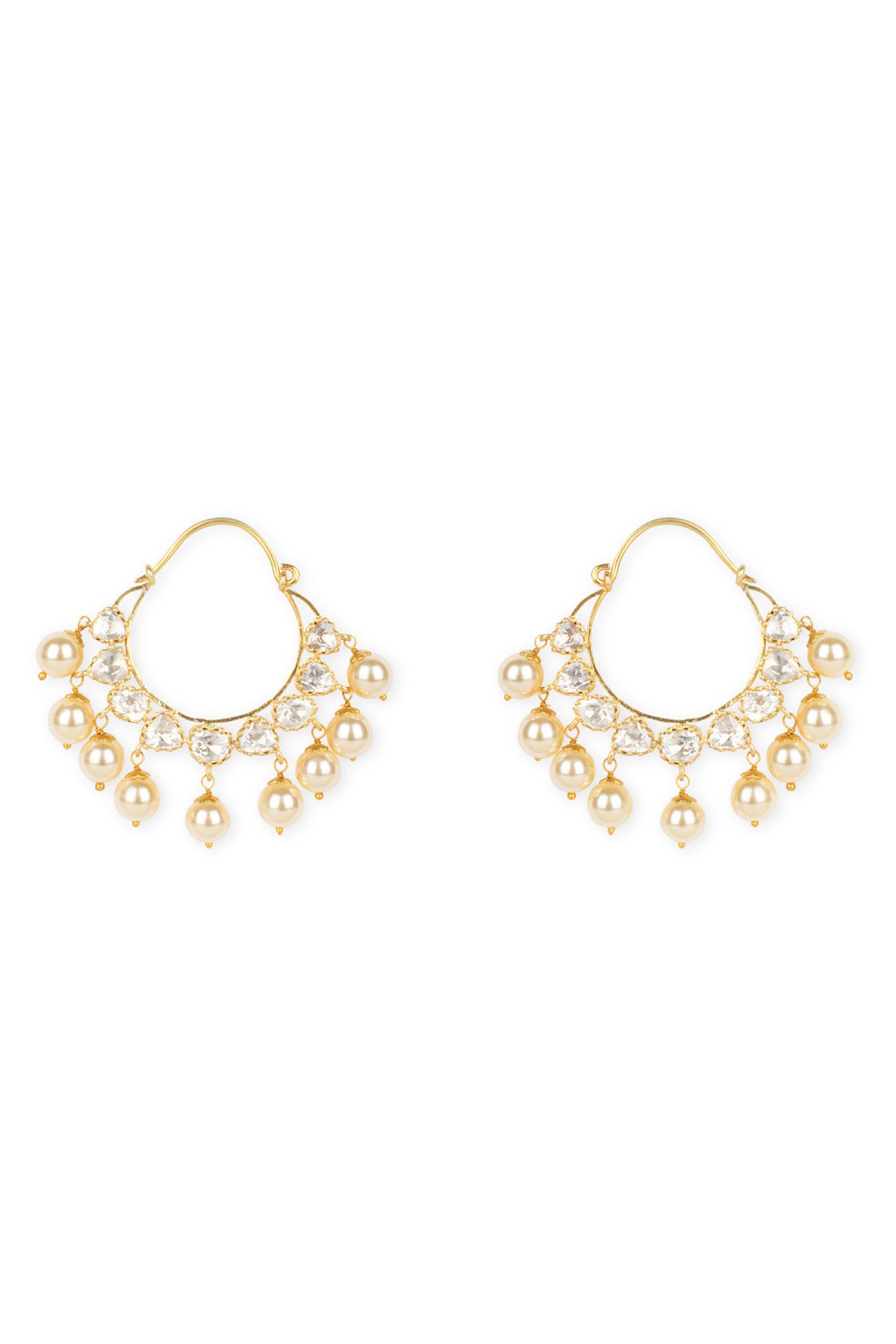 Moissanite Polki 925 Silver Chandbalis