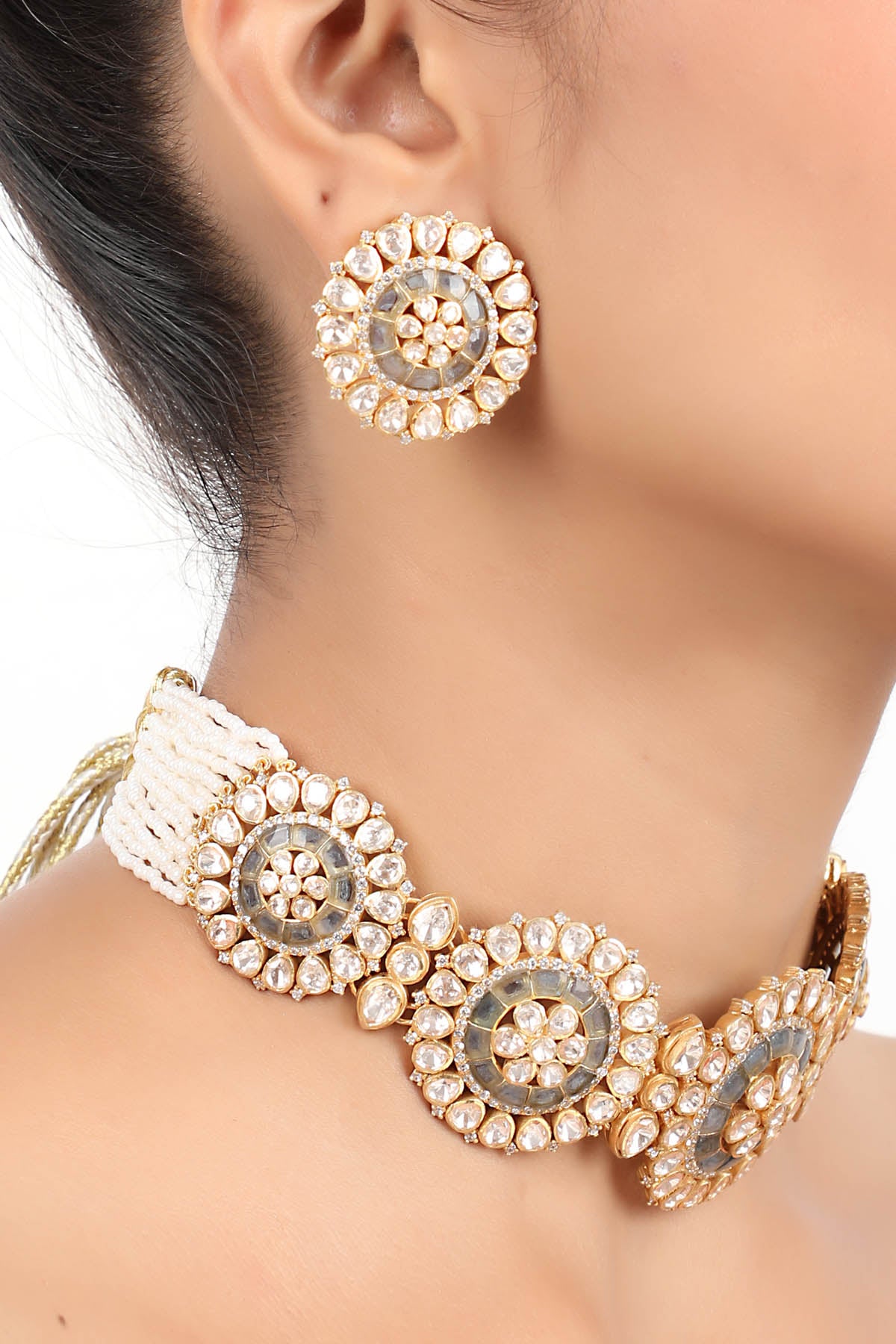 Moissanite Polki Choker Set