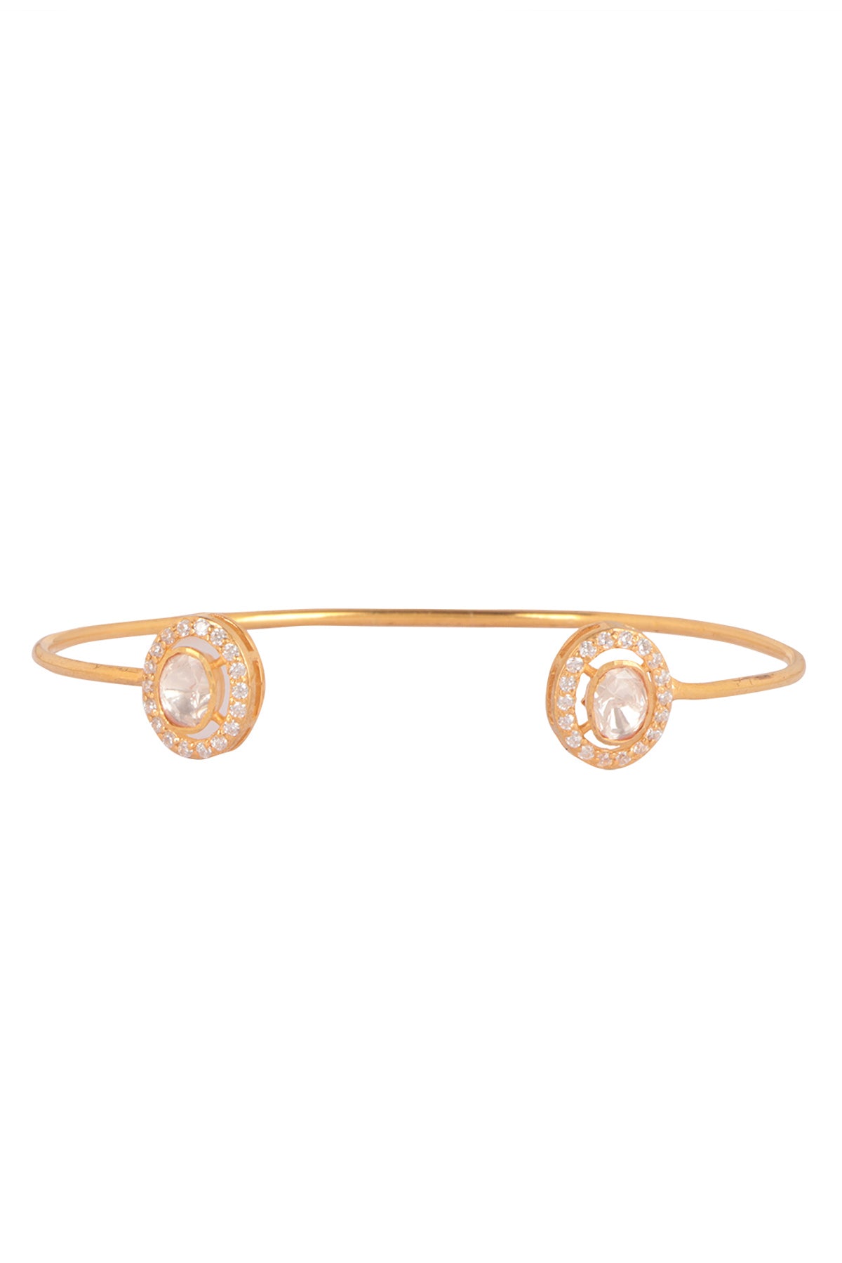 Moissanite Polki Cuff Bracelet