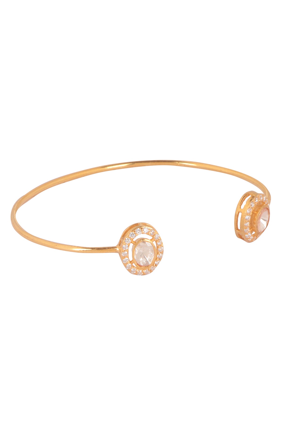 Moissanite Polki Cuff Bracelet