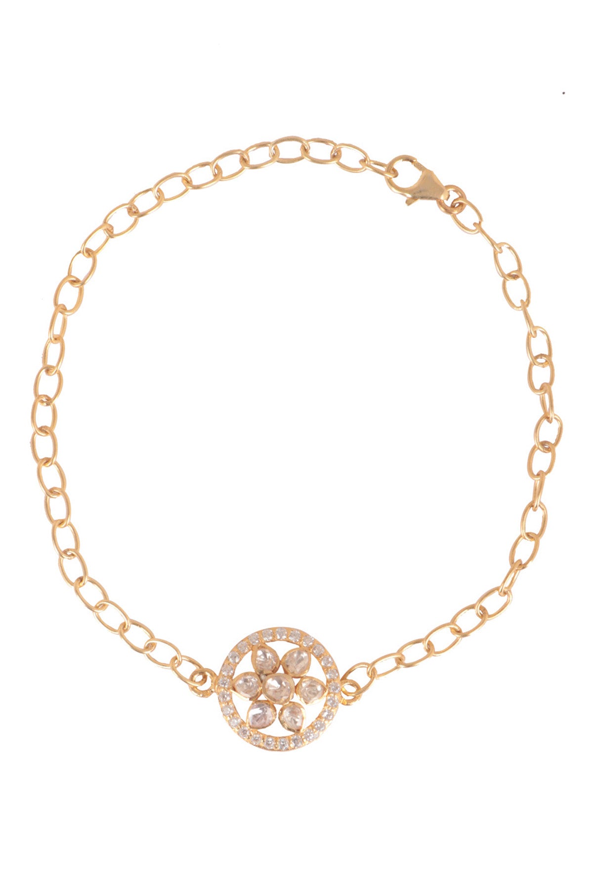 Moissanite Polki Floral Bracelet