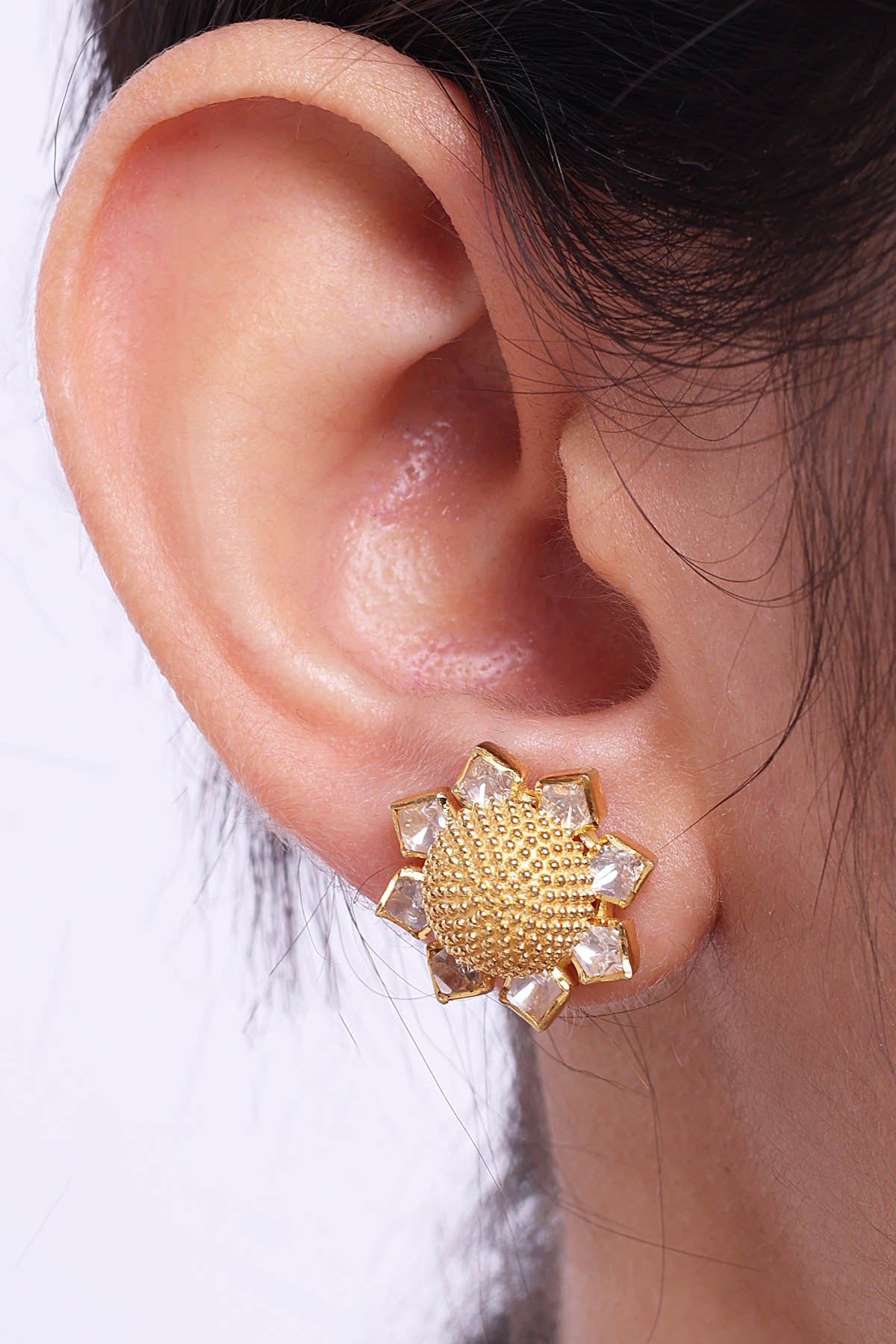 Moissanite Polki Green Mala Set