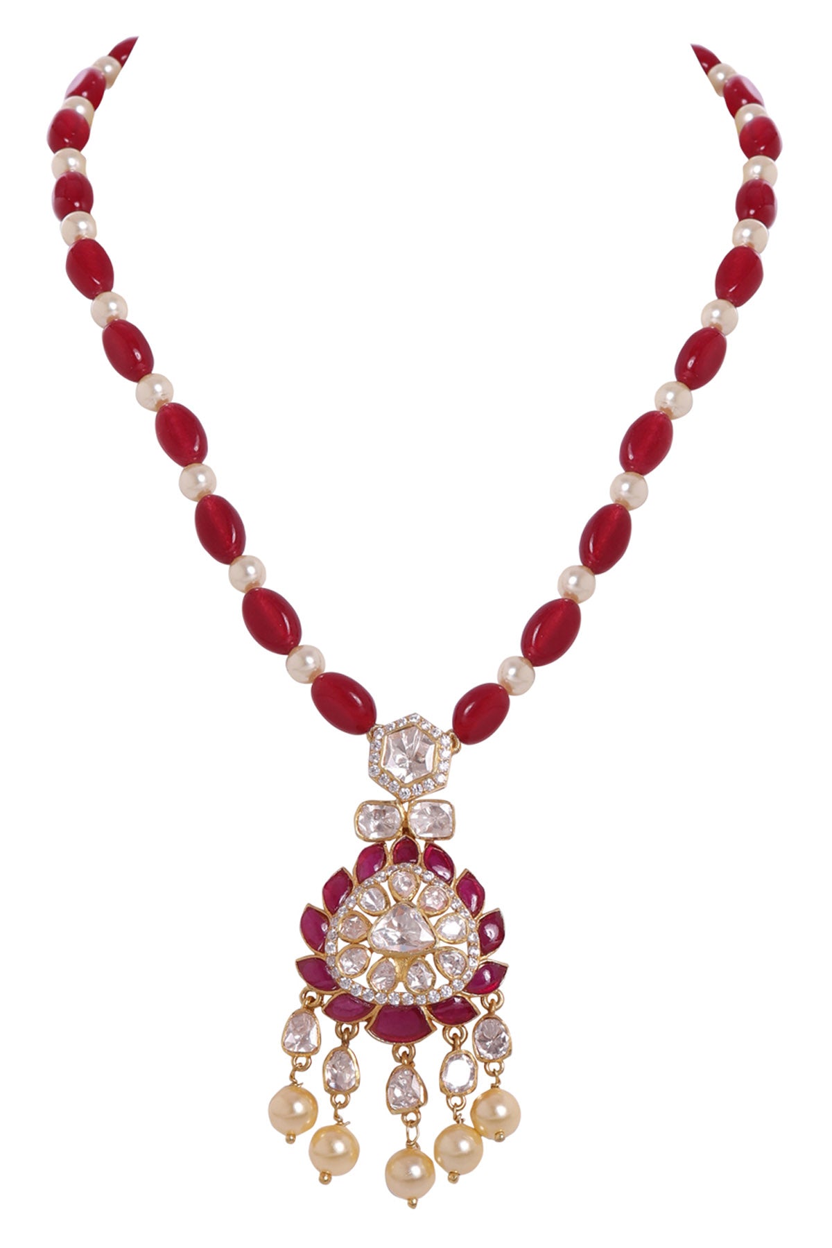 Moissanite Polki Long Necklace