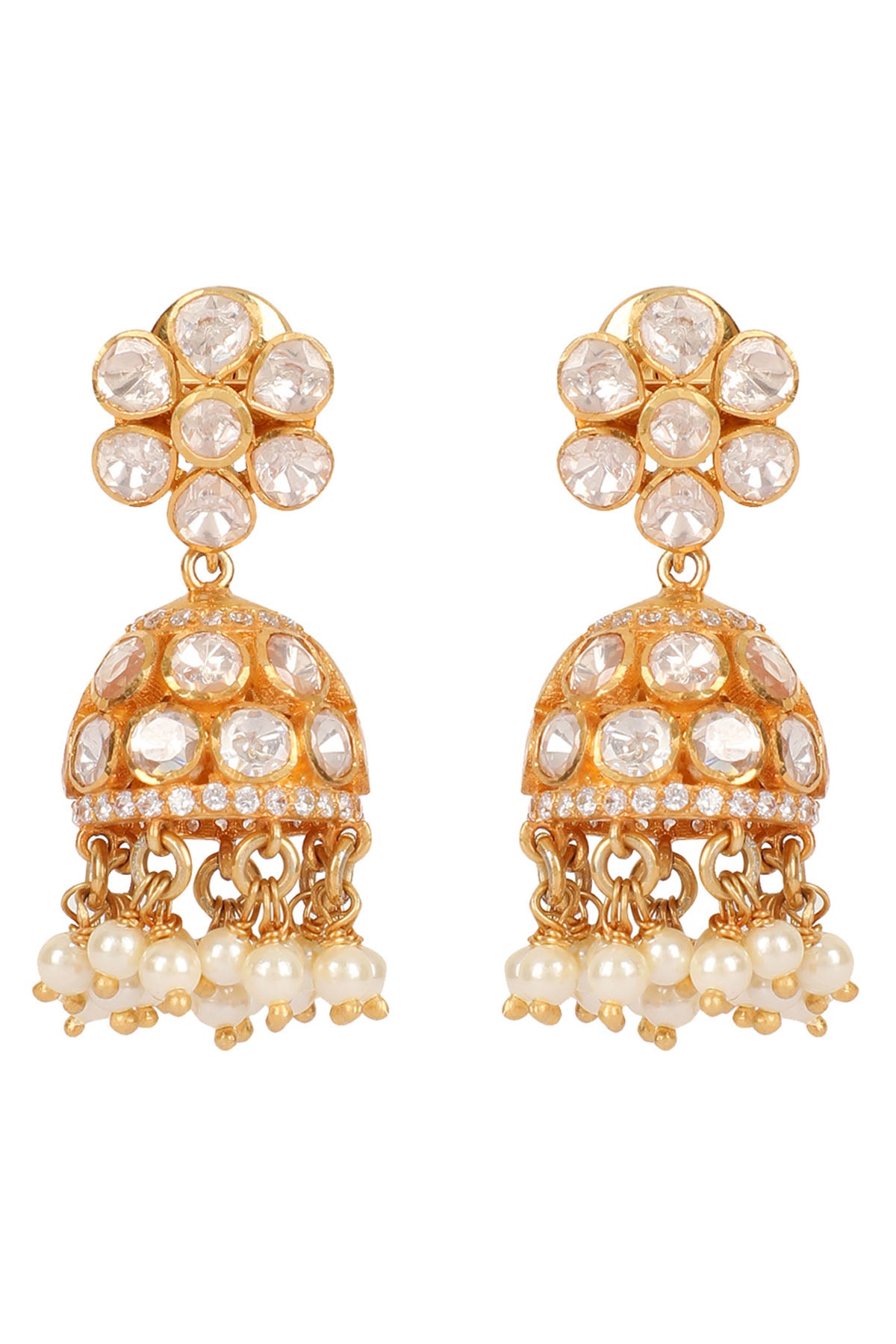 Moissanite Polki Mini Jhumkas