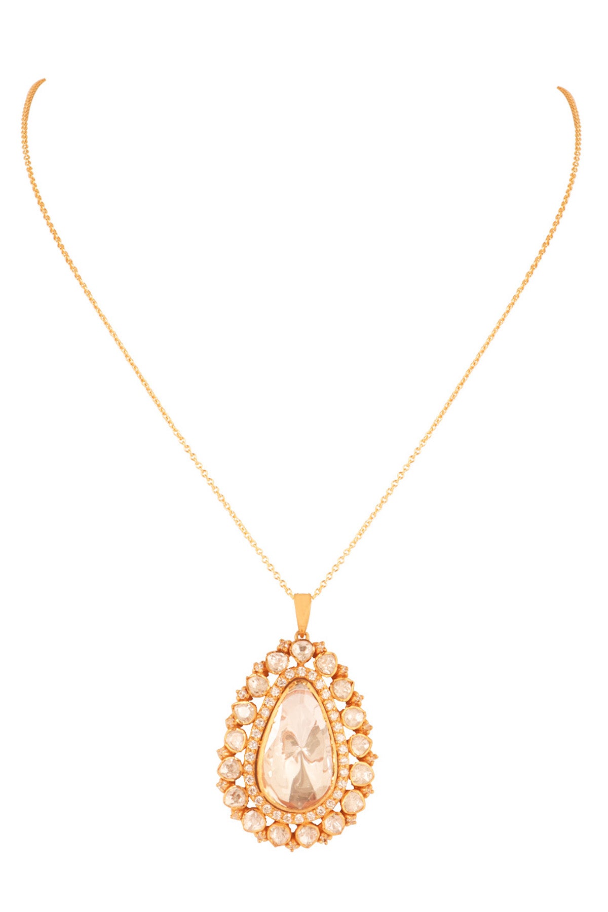 Moissanite Polki Pendant