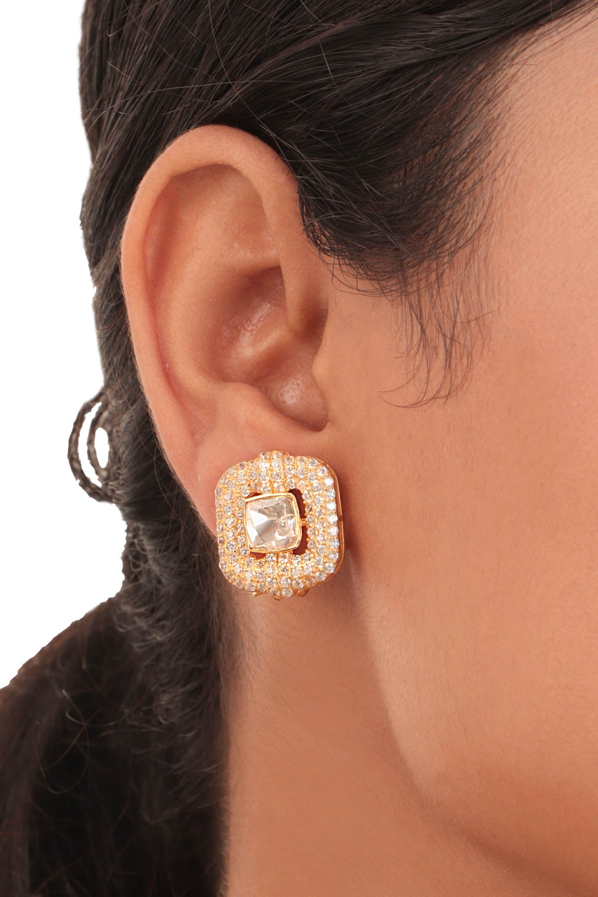 Moissanite Polki Pendant Set