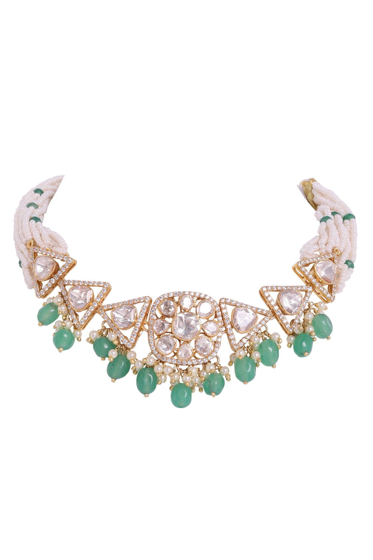 Moissanite Polki & Stone Necklace