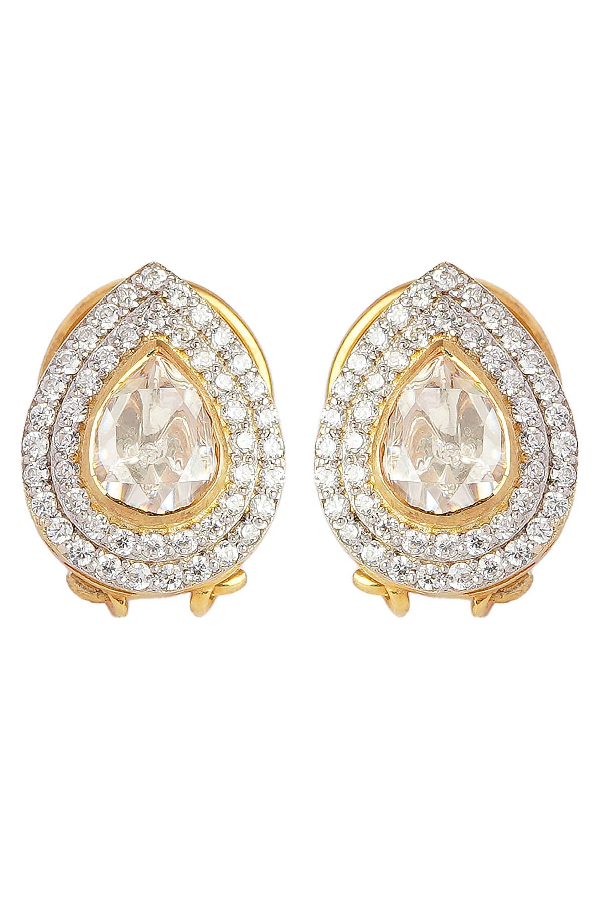 Moissanite Polki & Zircon Studs