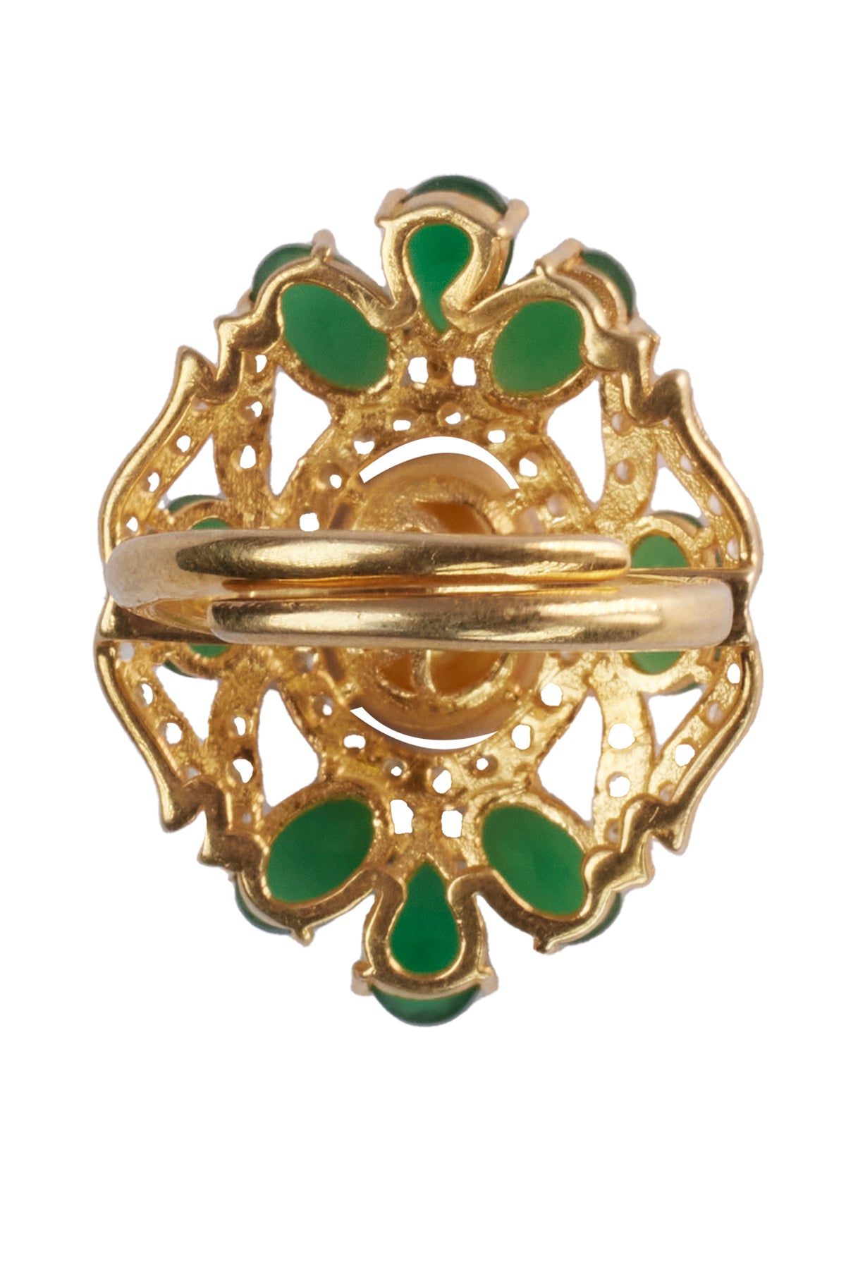 Moissanite Green Polki Ring