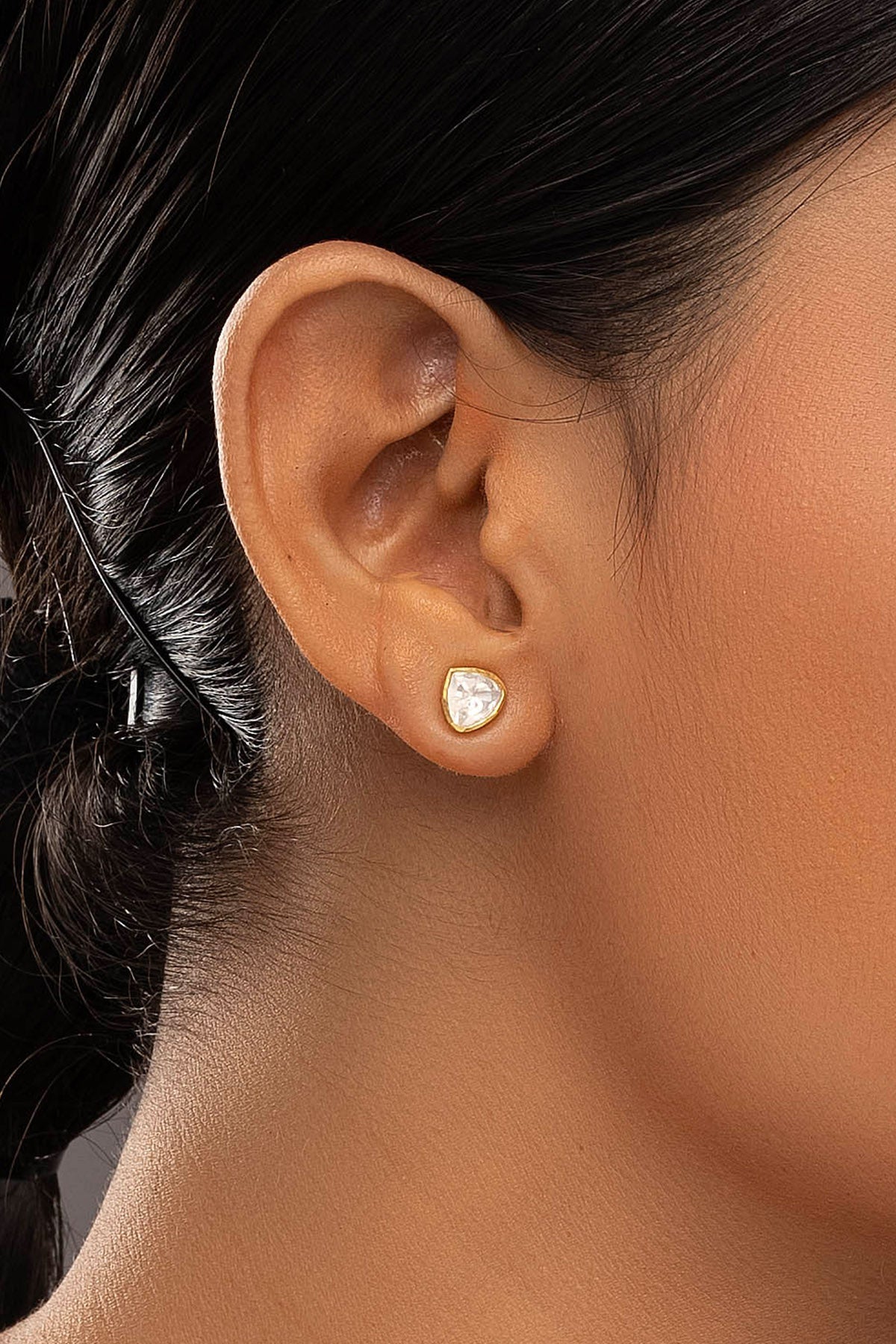 Buy Moissanite Polki Yellow Studs for women by Sica online available at scrollnshops