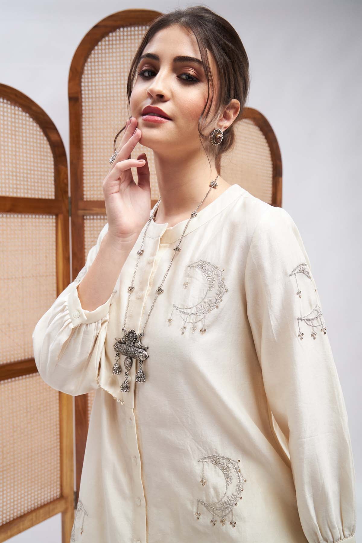 Moon Motif & Sequins Kurta Set
