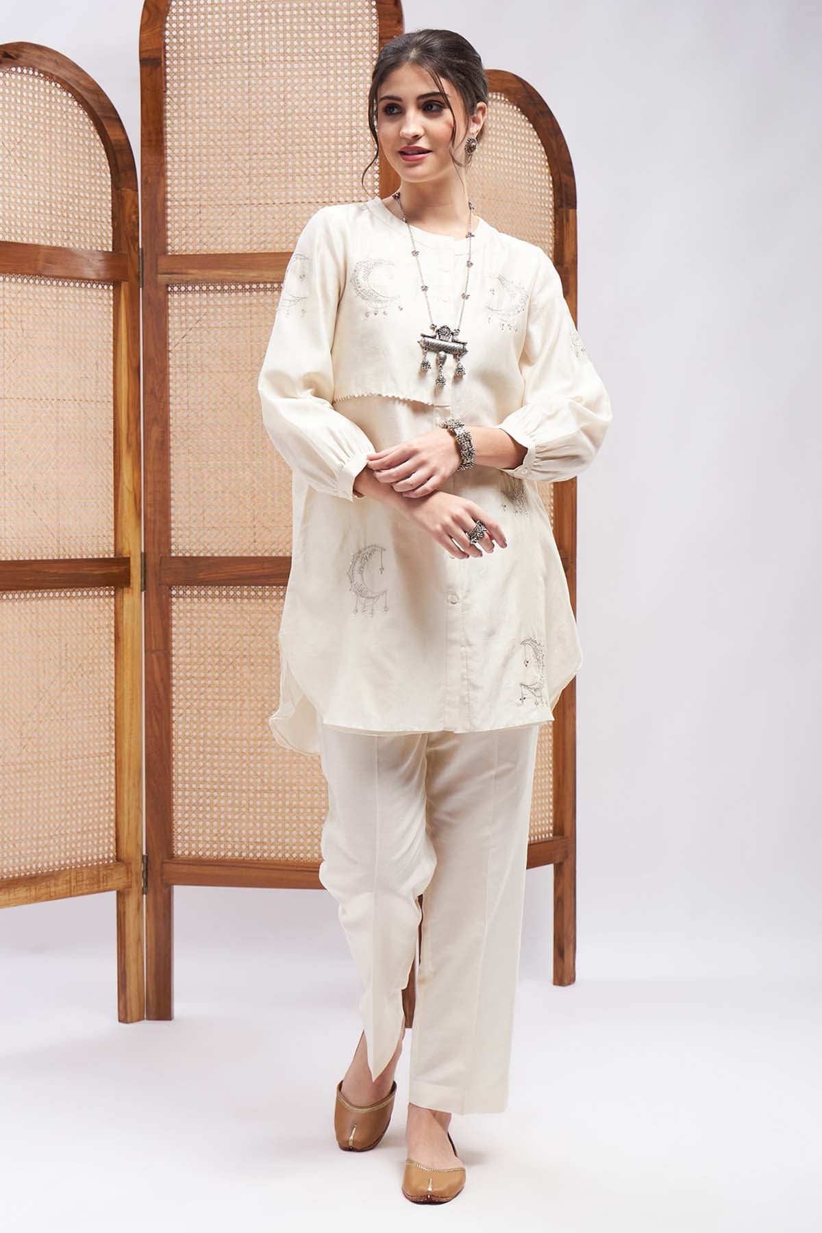Moon Motif & Sequins Kurta Set