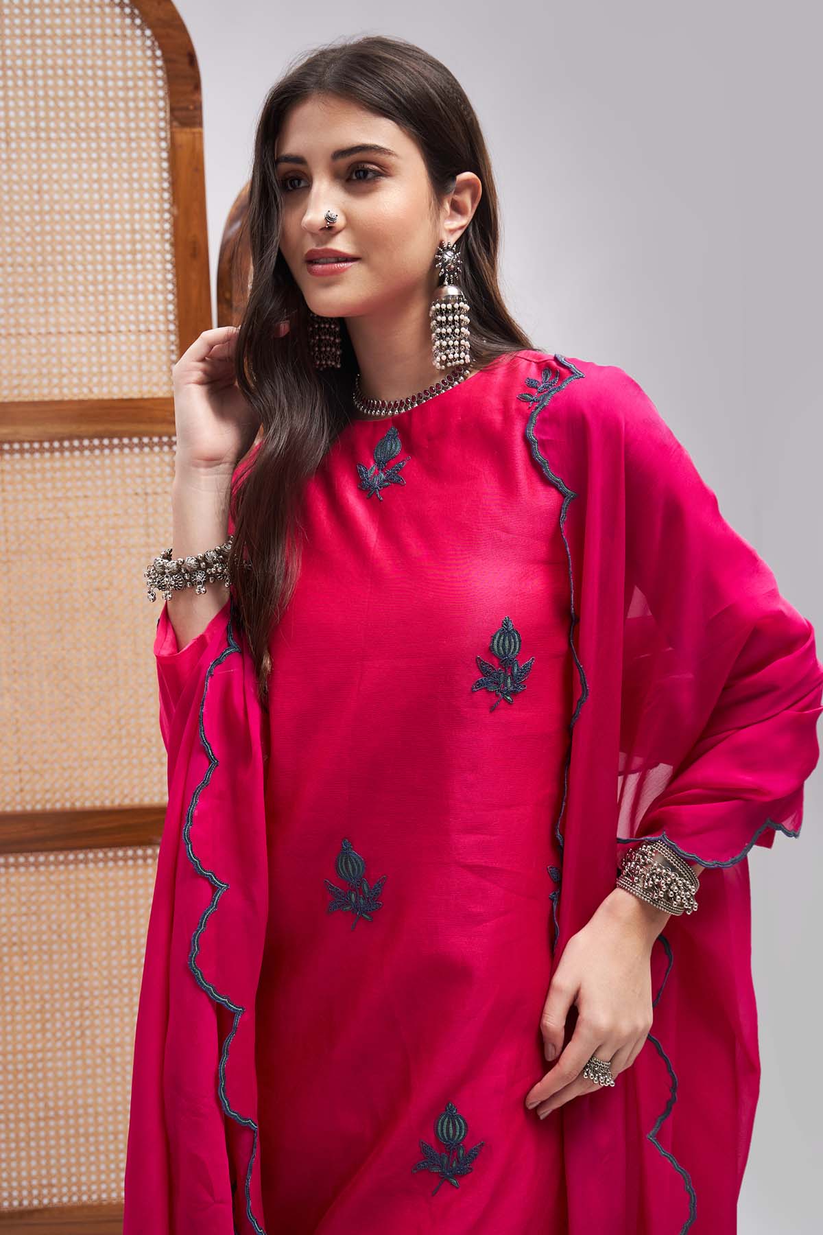 Motif Embroidered Kurta Set