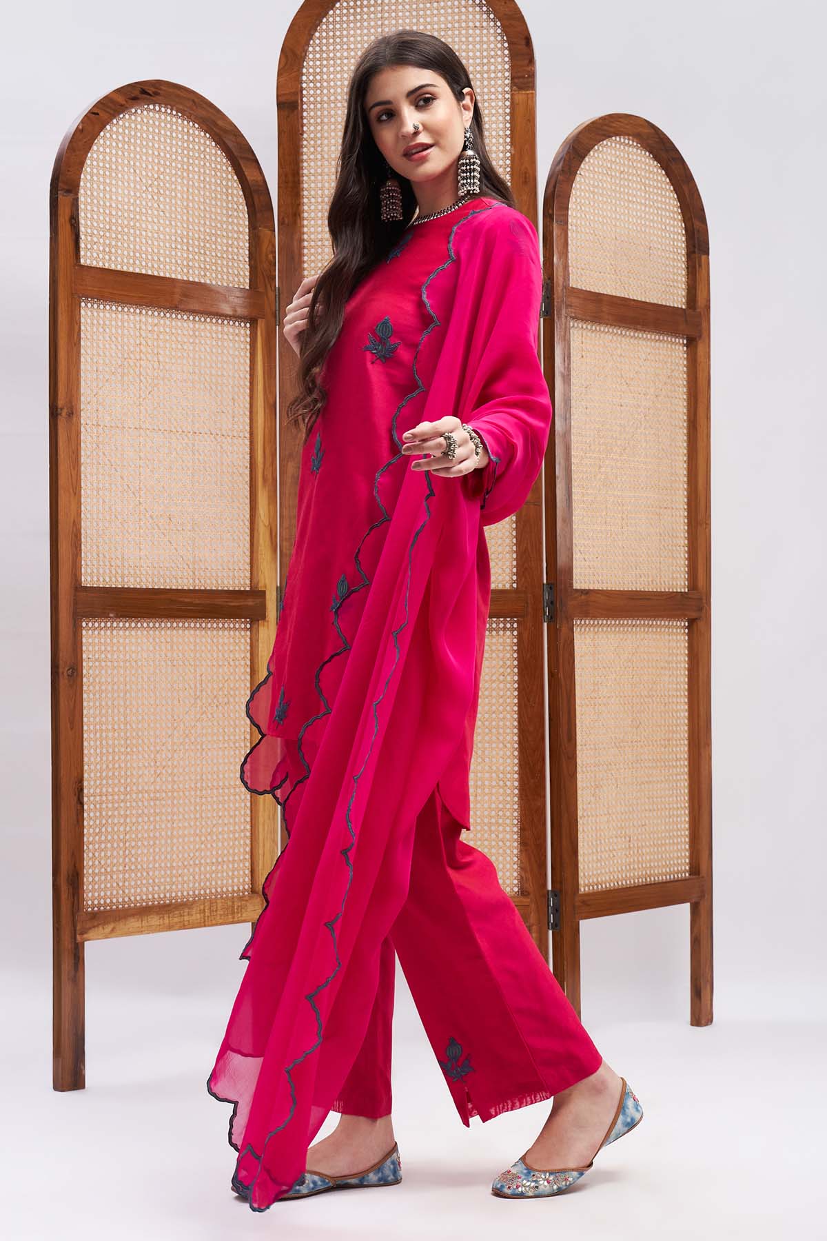 Motif Embroidered Kurta Set