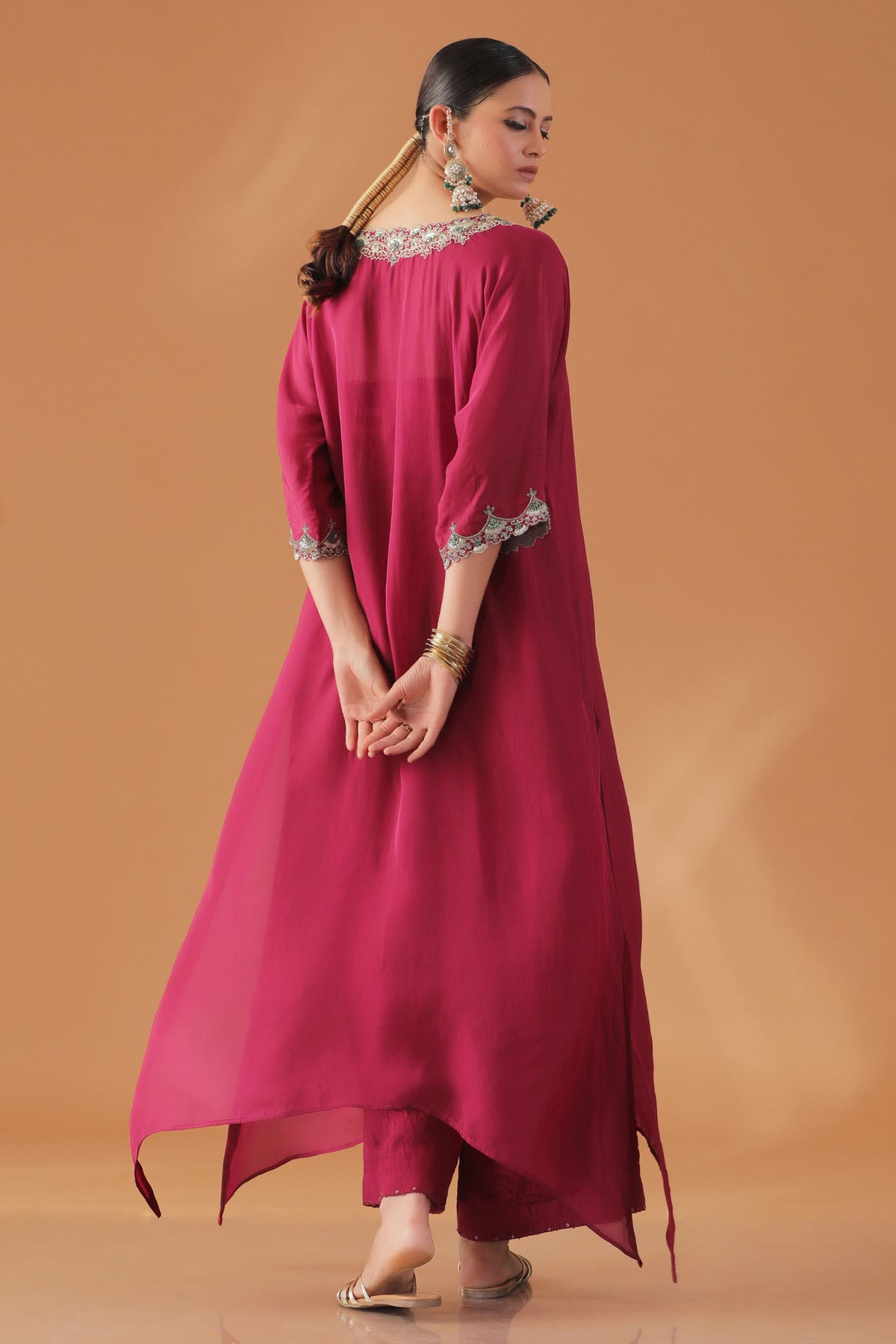 Mulberry Embroidered Kaftan Set