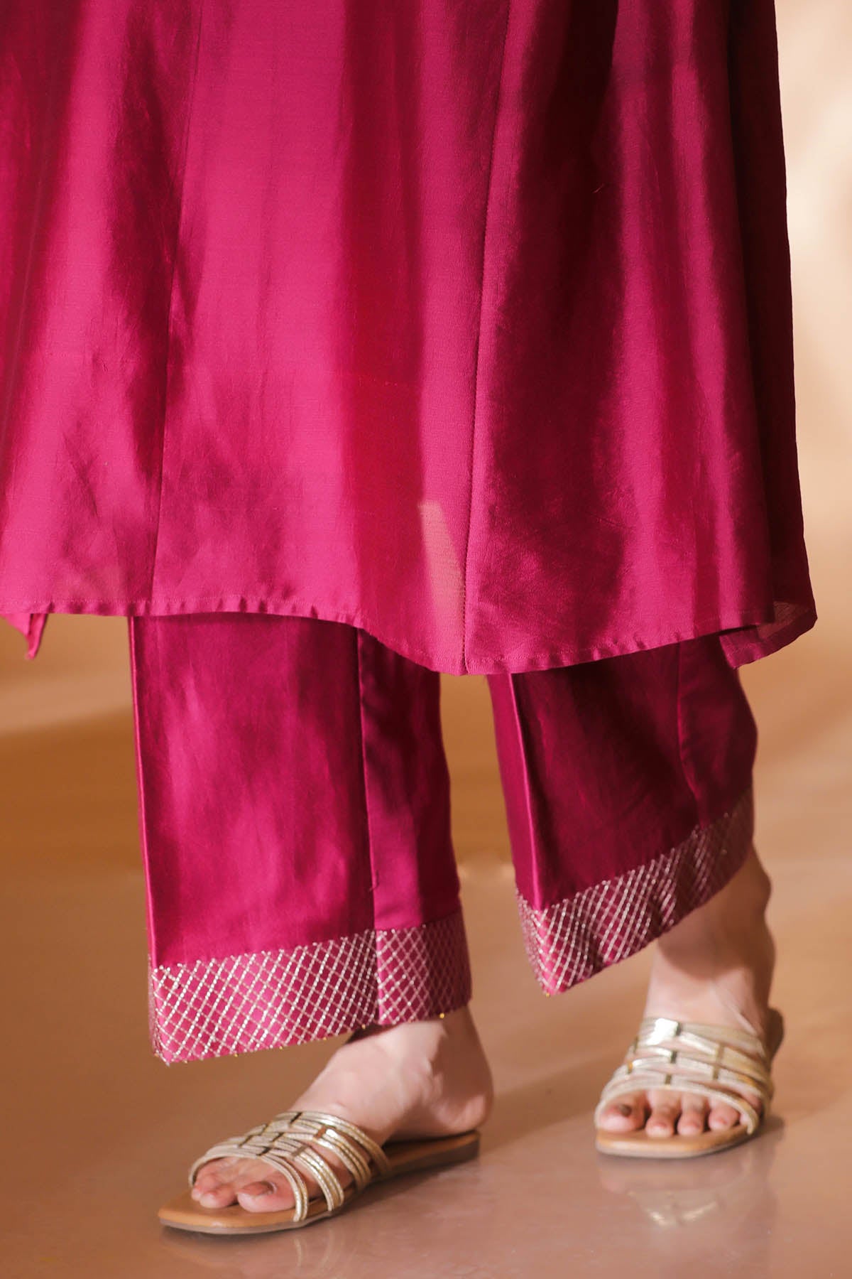 Mulberry Chanderi Silk Kurta Set