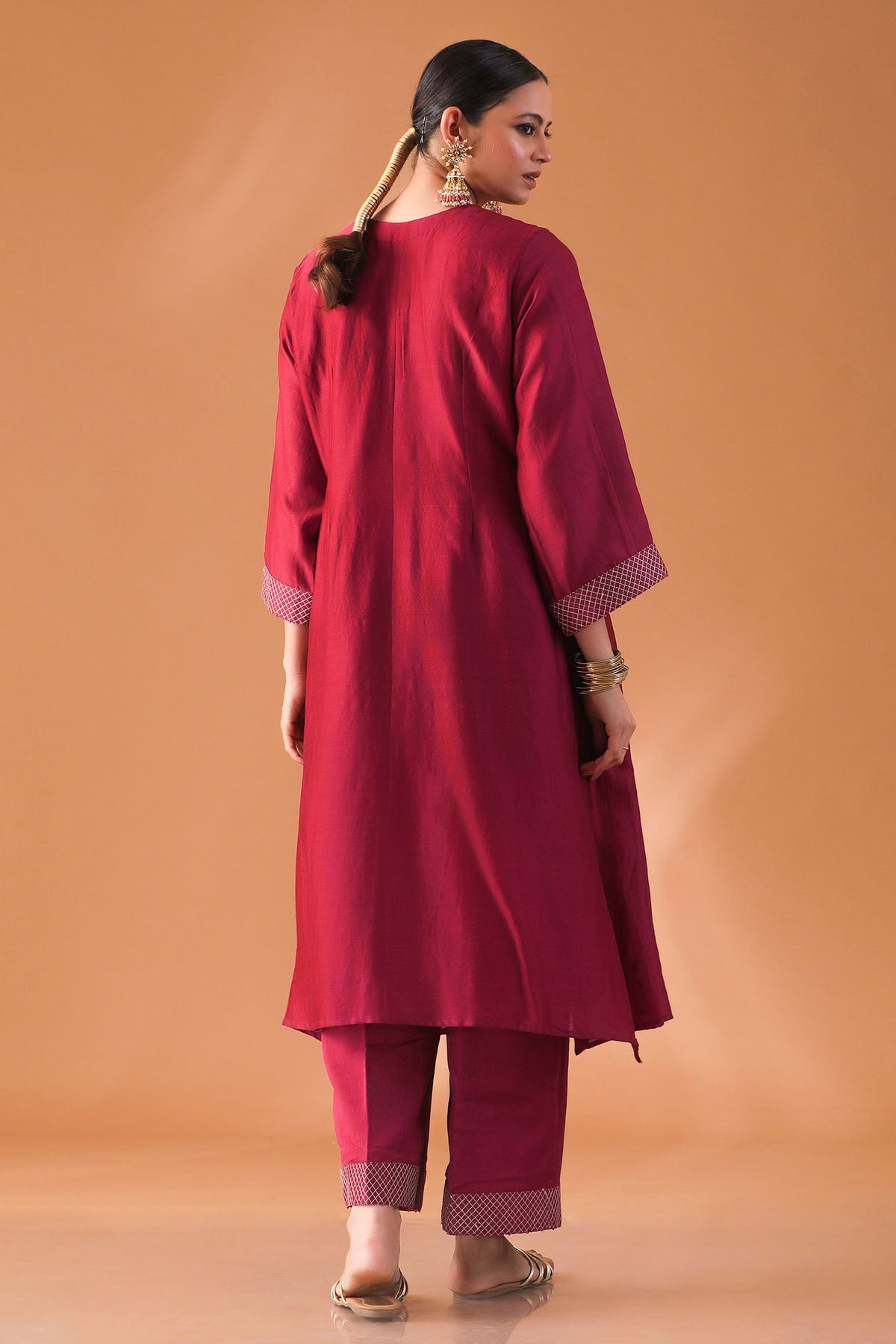 Mulberry Chanderi Silk Kurta Set