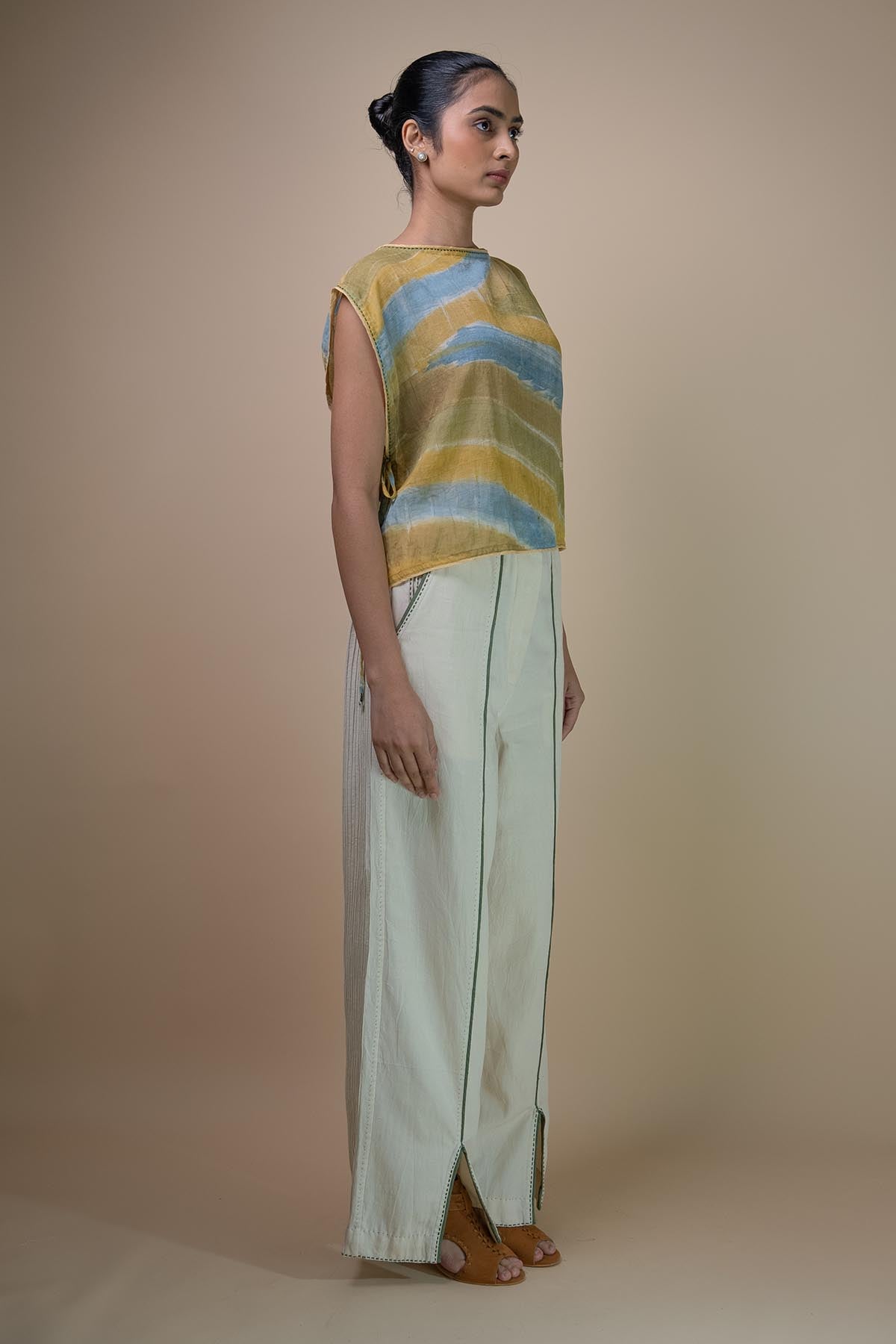 Buy Mulmul Hand Painted Bib Jacket by Lafaani for women online at ScrollnShops