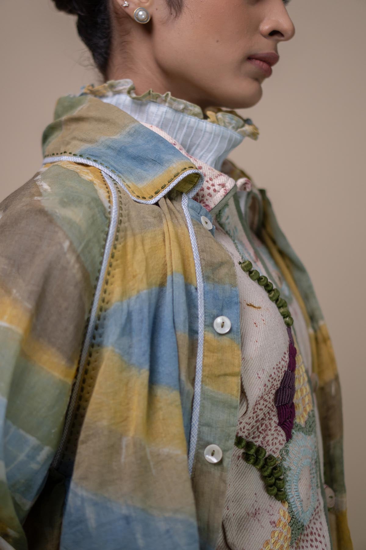 Mulmul Hand Painted Long Trench