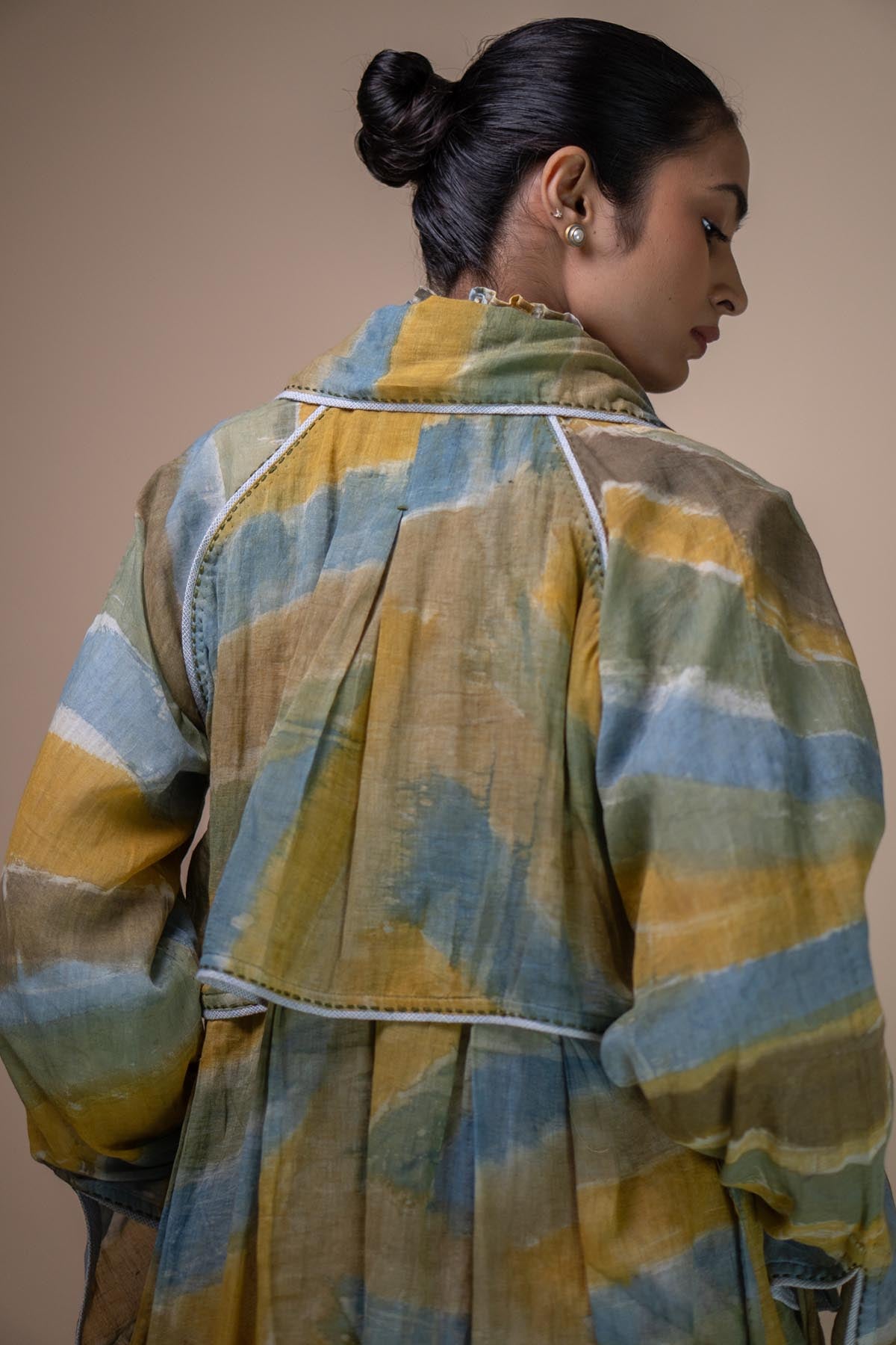 Mulmul Hand Painted Long Trench