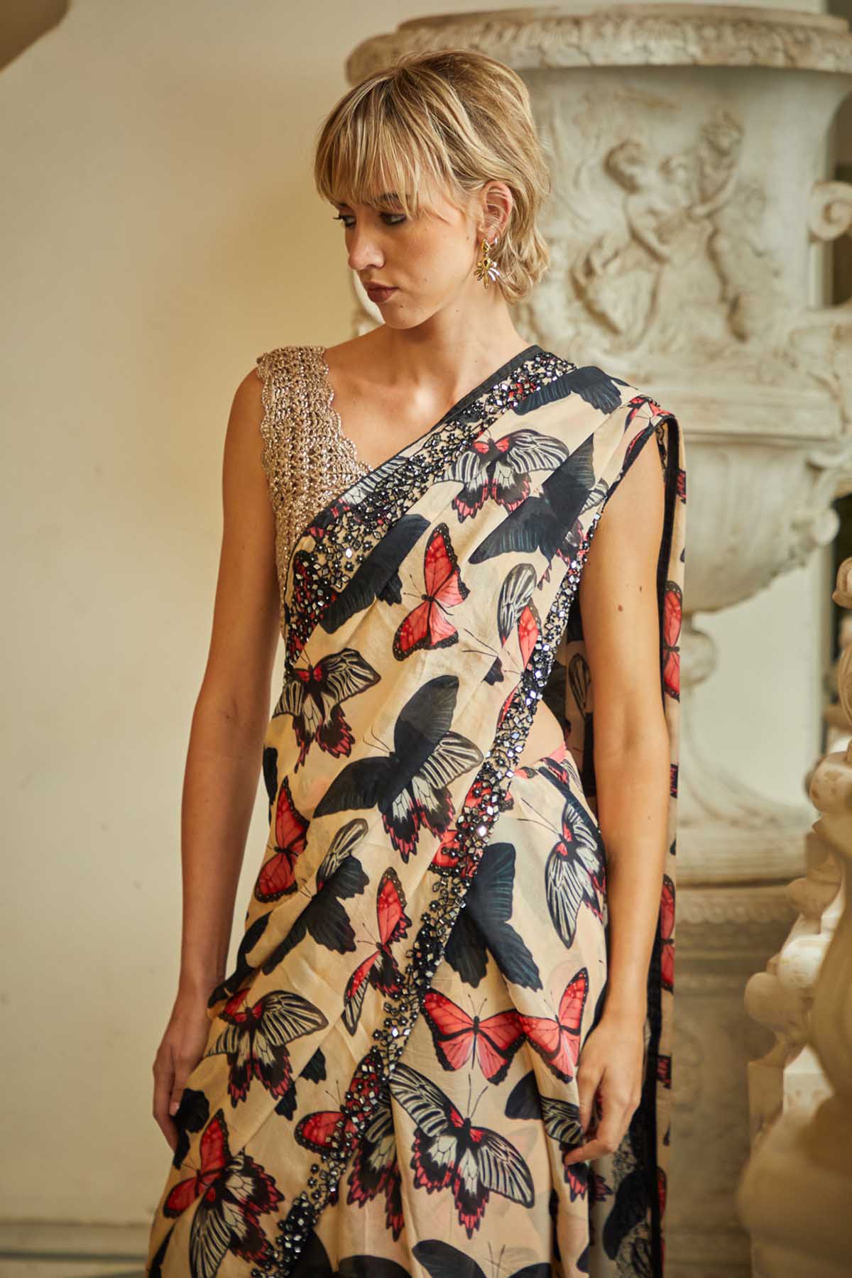 Multi Printed Georgette Saree