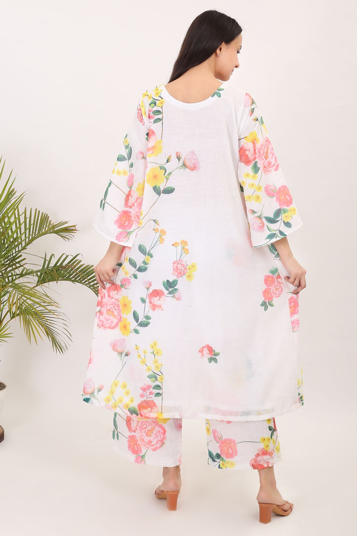 Multi White Printed Kurta Set