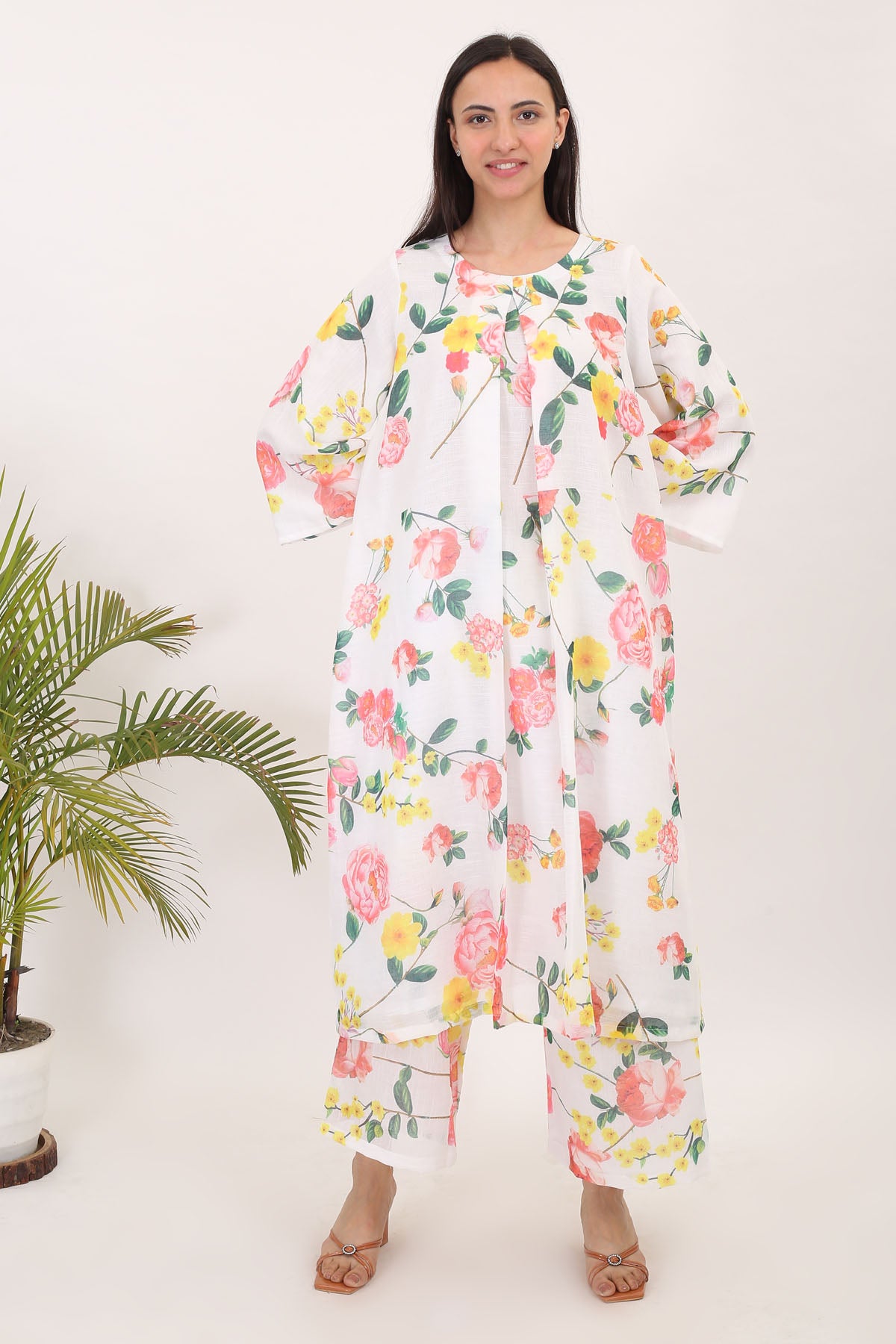 Multi White Printed Kurta Set