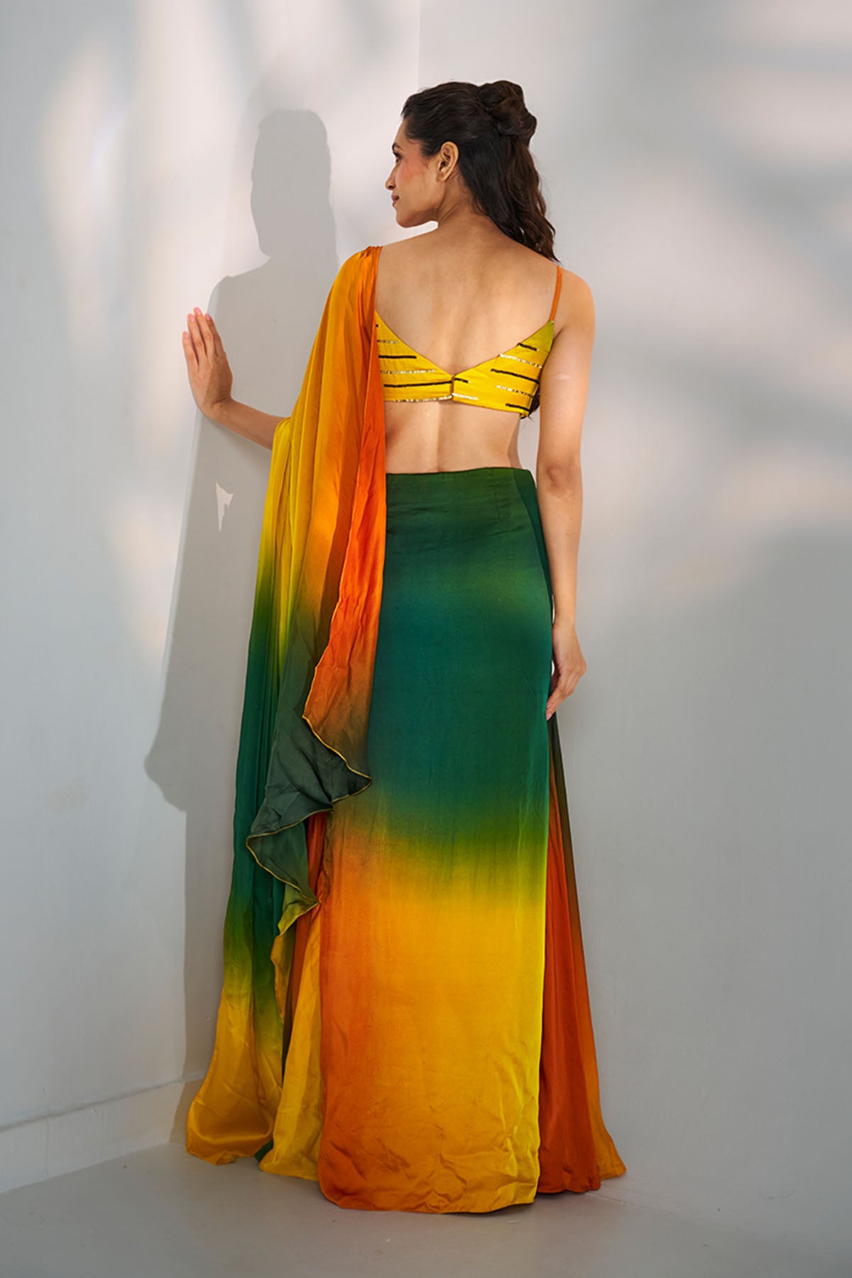 Multi Antique Sequin Saree Set