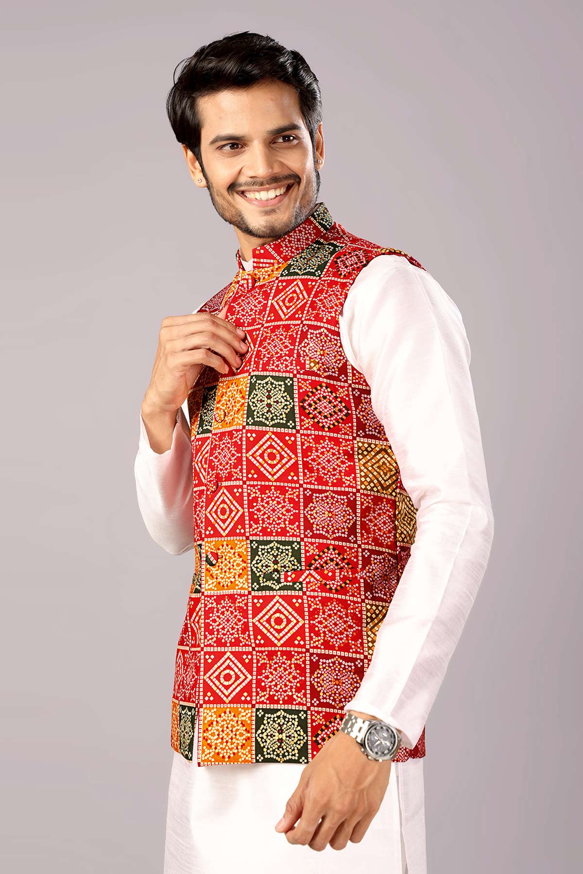 Multi Bandhani Printed Bundi
