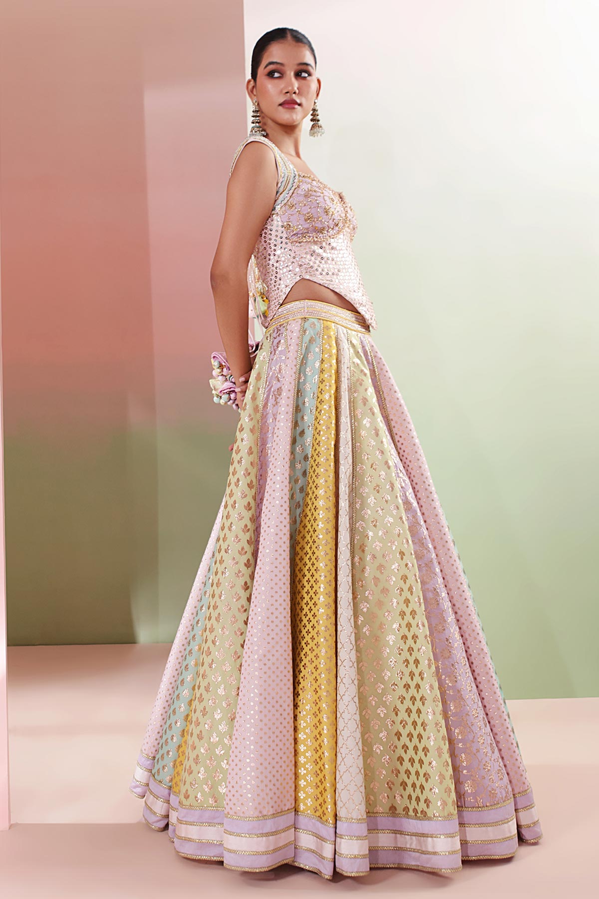 Multi Bead & Thread Lehenga Set