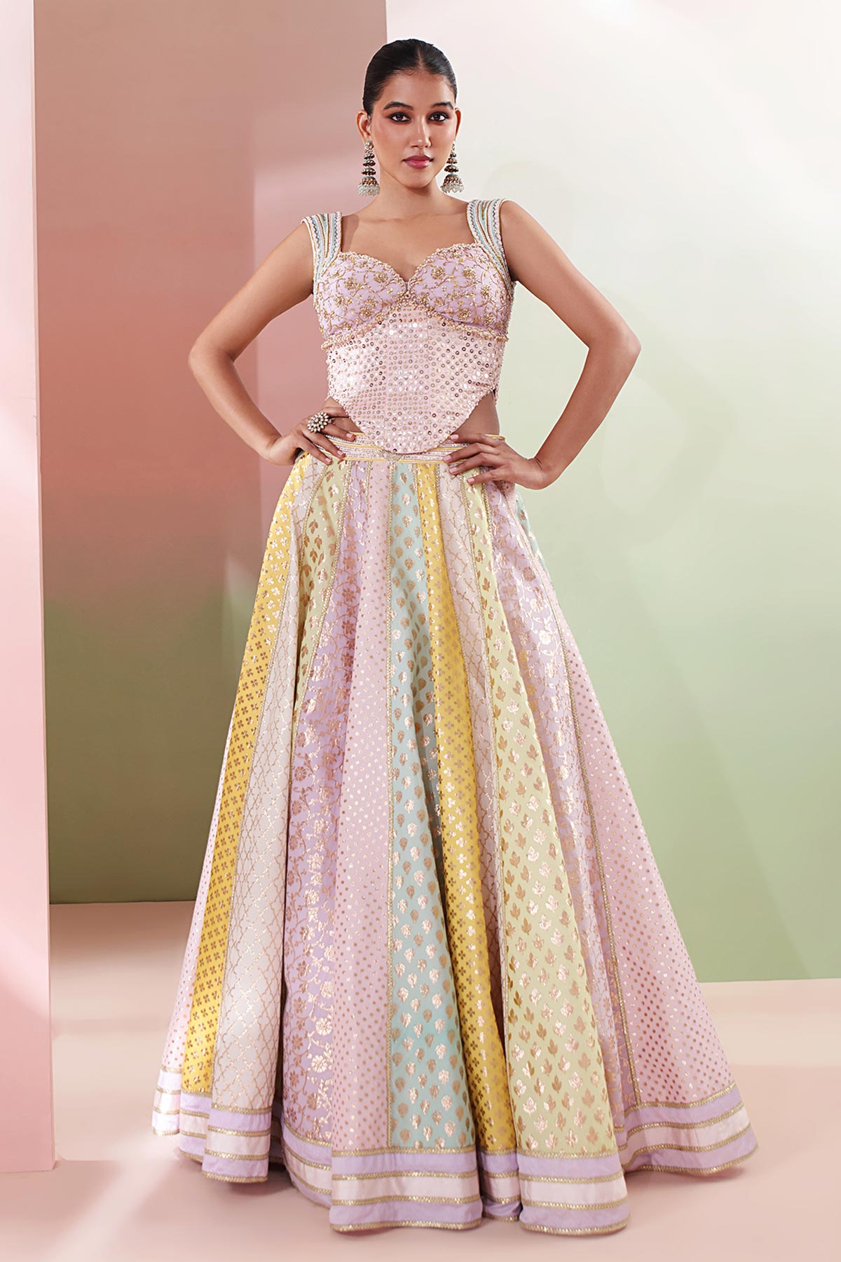 Multi Bead & Thread Lehenga Set
