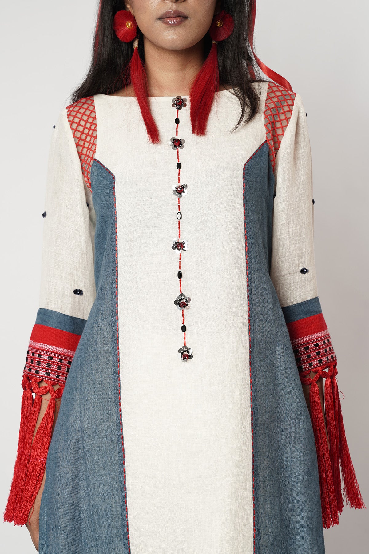 Multi Colour Block Kurta Set