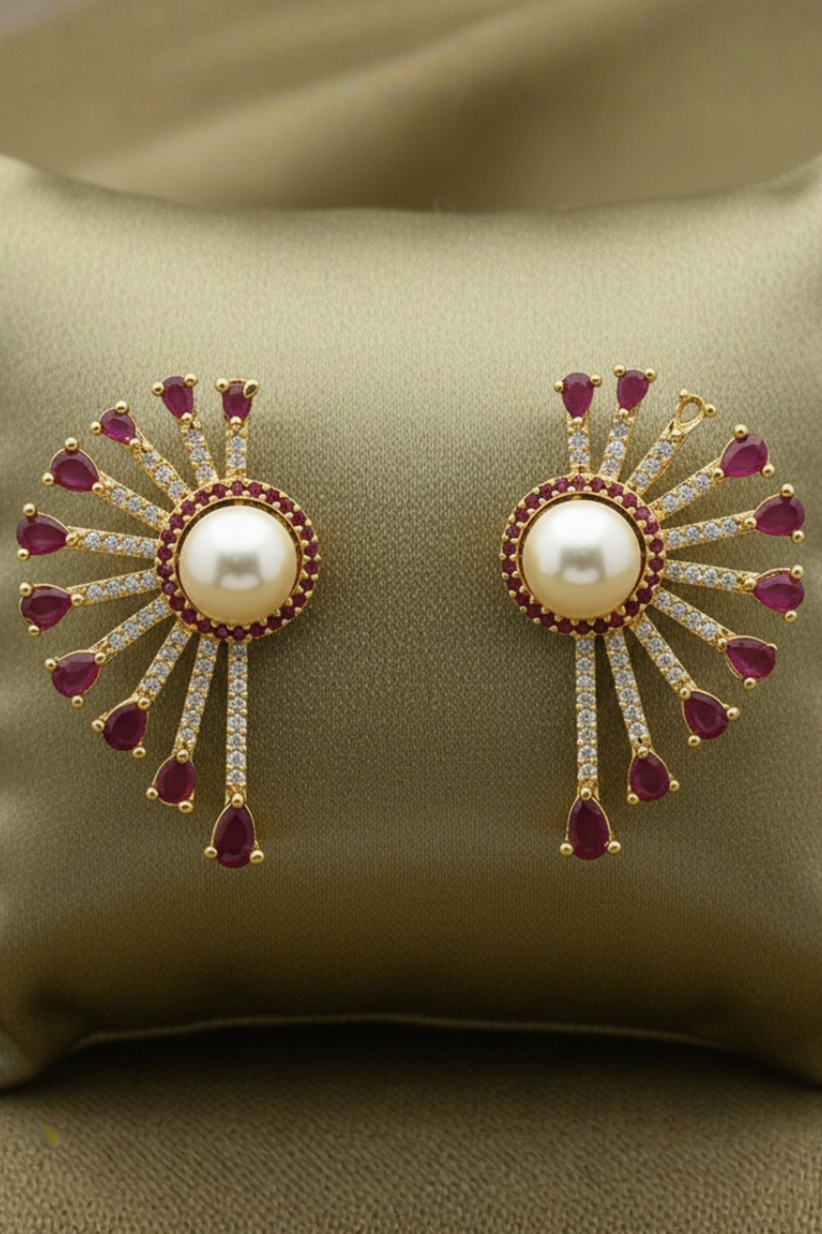 Buy Multi Cubic Zirconia Earring for women by J Pearls online available at scrollnshops
