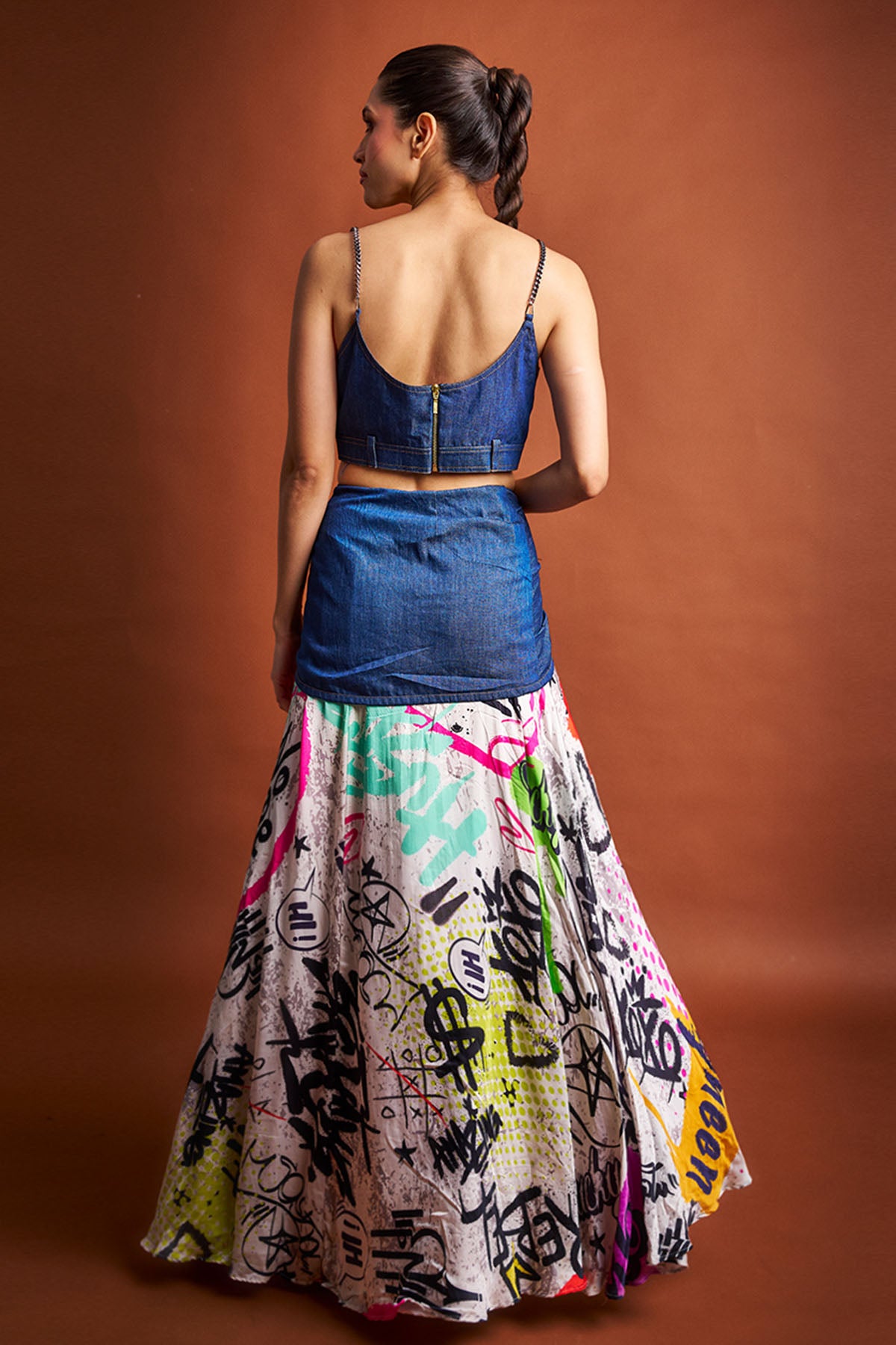 Multi Denim Indo-Western Set