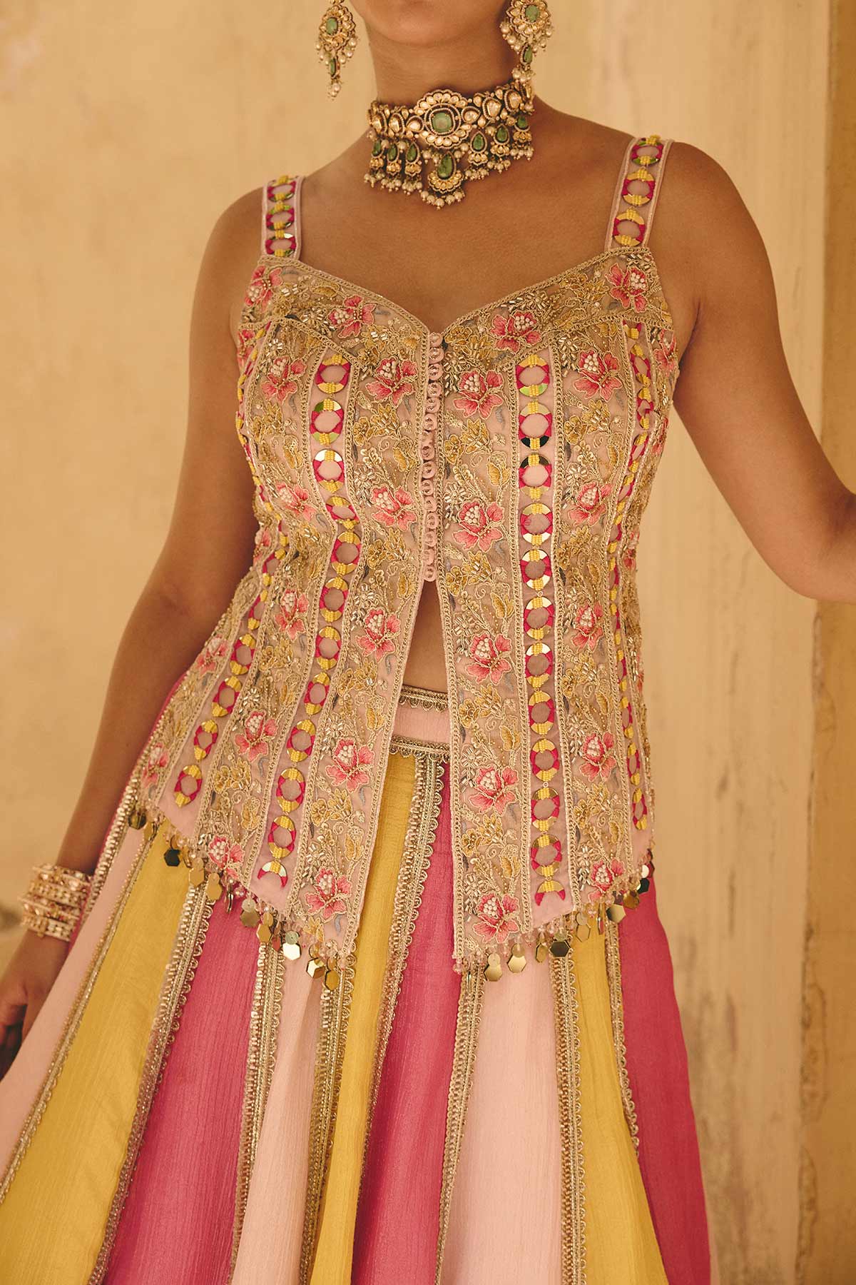 Multi Embellished Lehenga Set