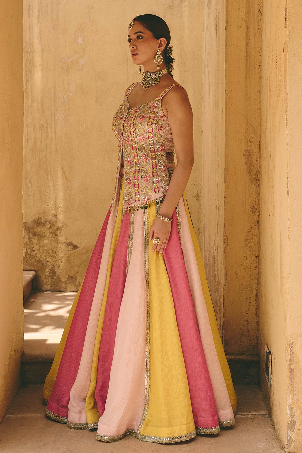 Multi Embellished Lehenga Set