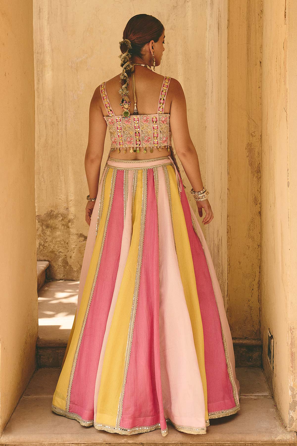 Multi Embellished Lehenga Set